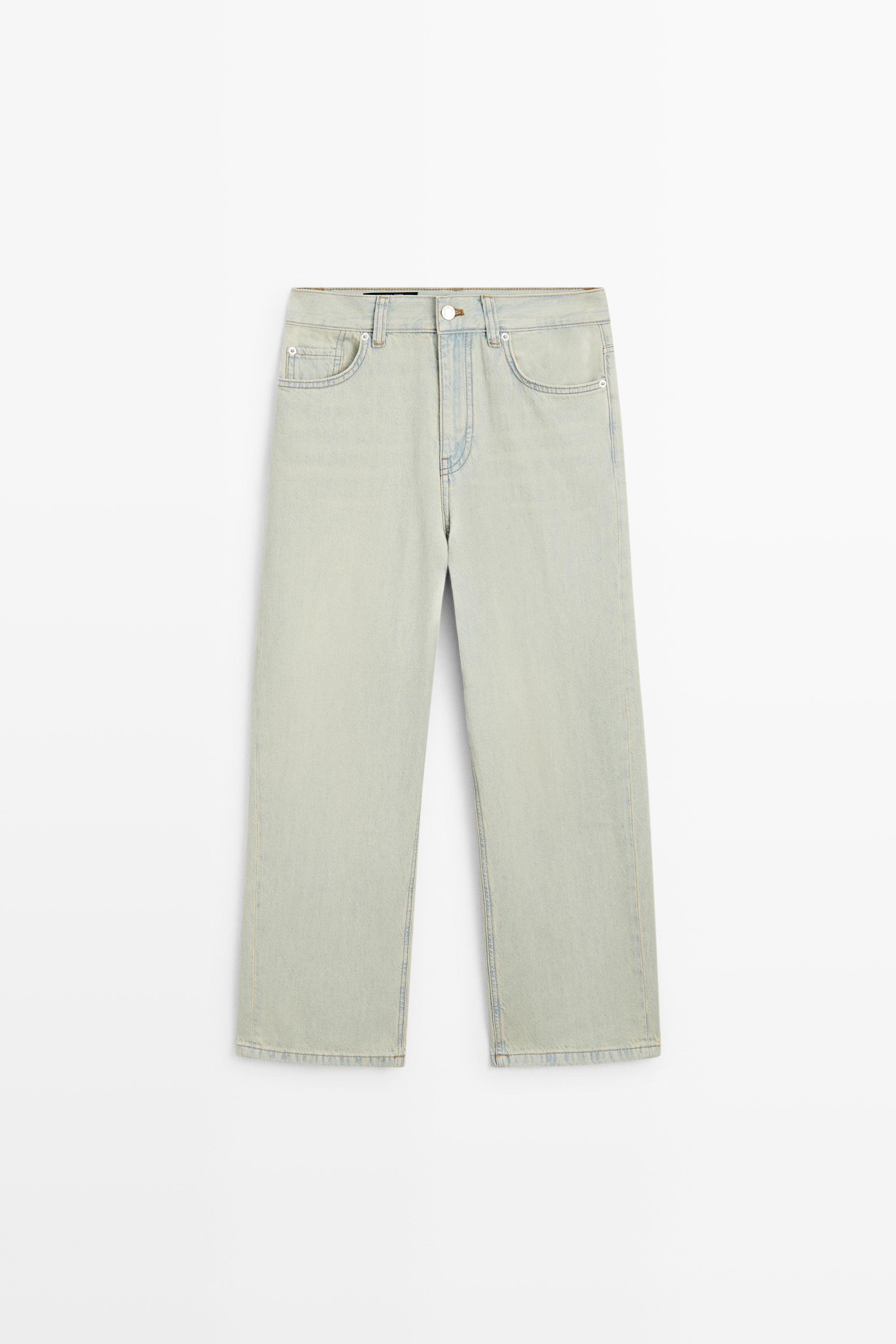Mid-waist cropped wide-leg jeans Blue