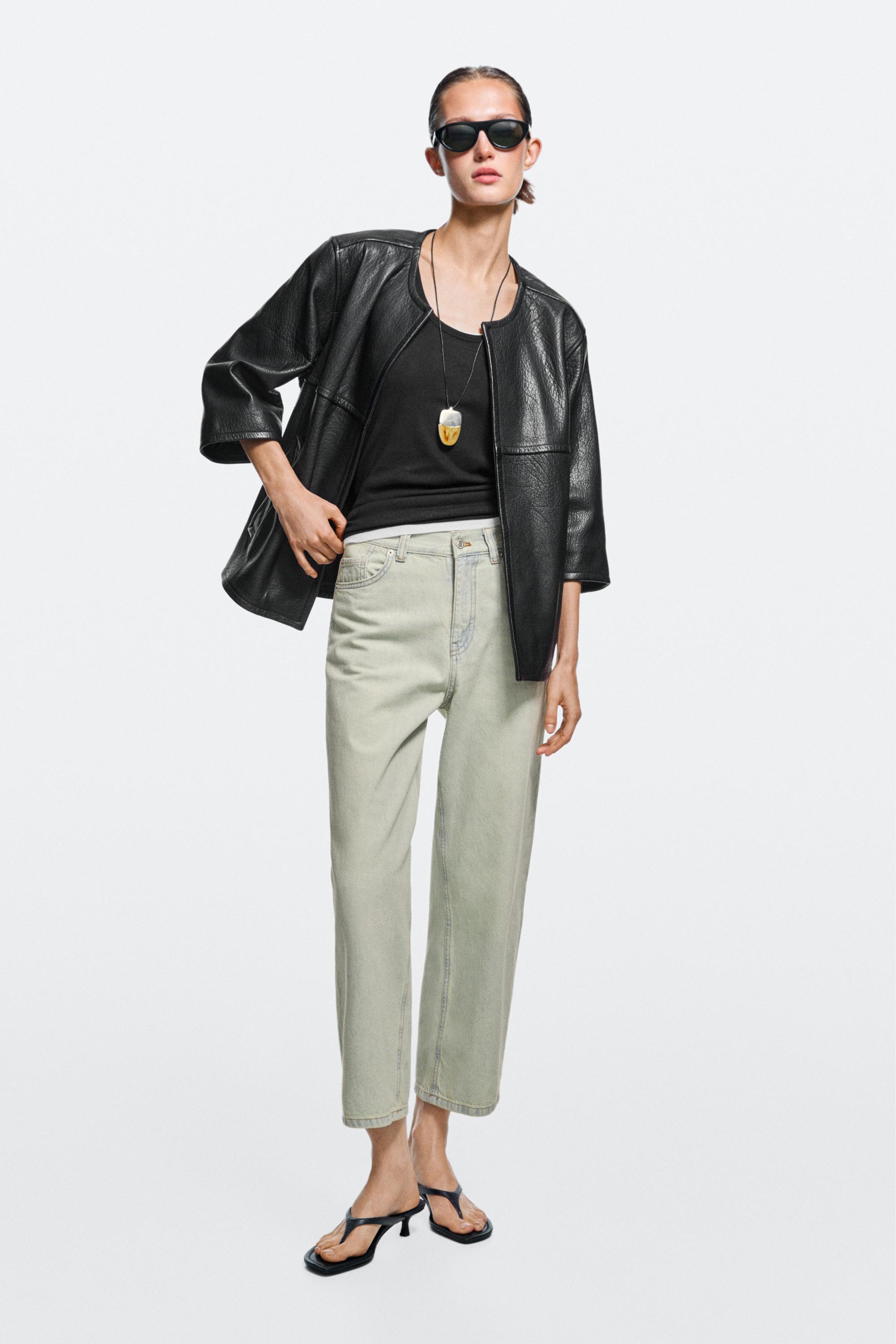 Mid-waist cropped wide-leg jeans Blue
