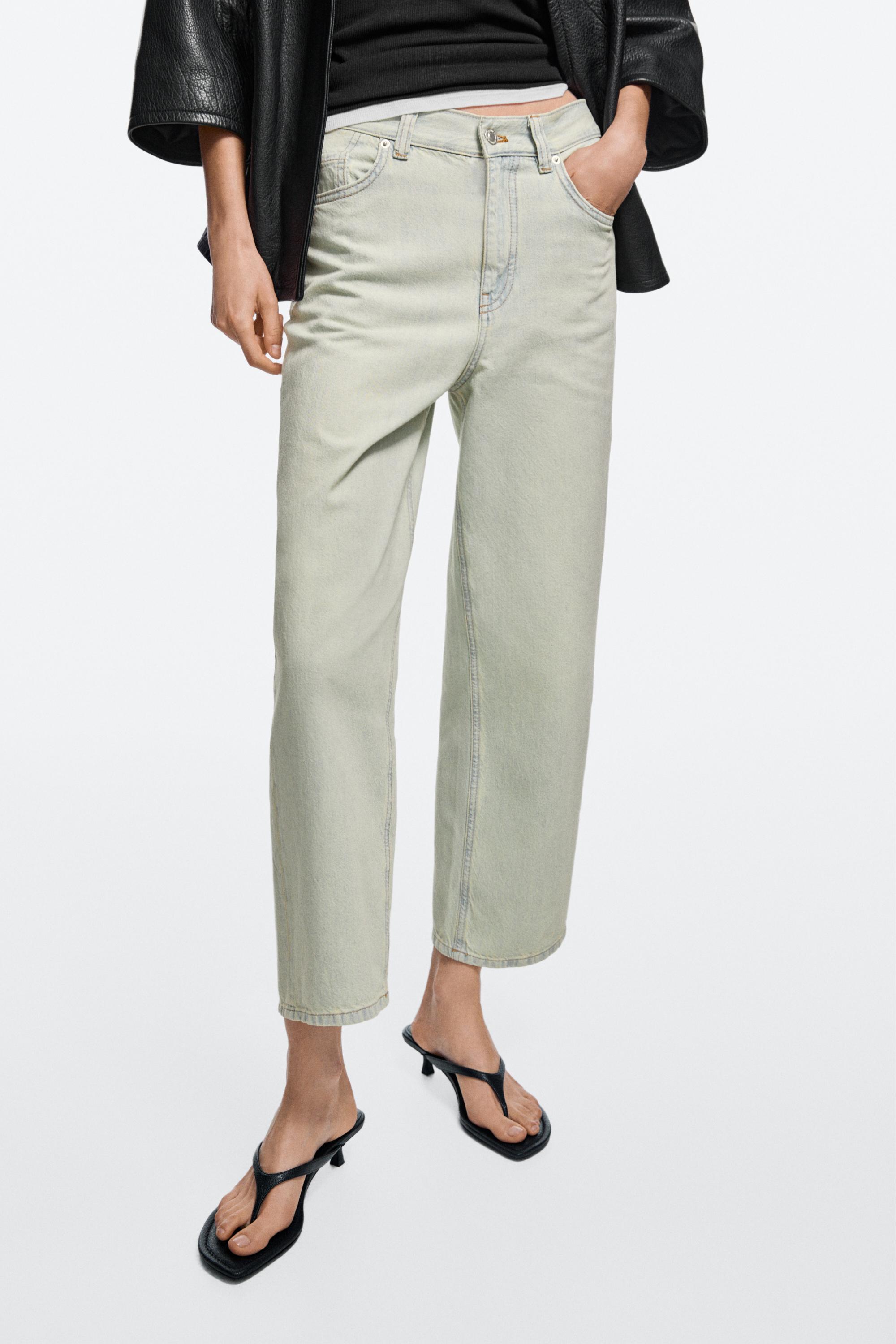 Mid-waist cropped wide-leg jeans Blue