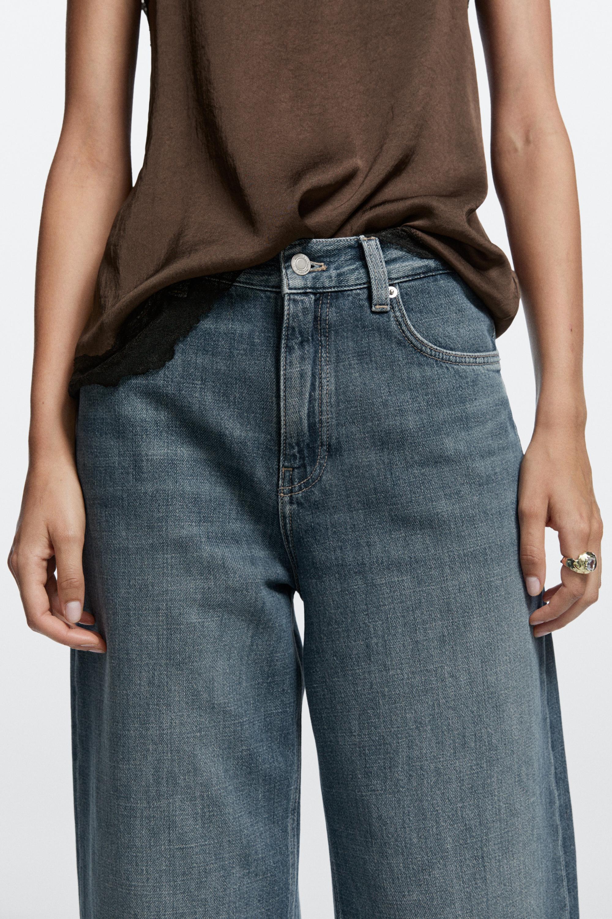 Mid-waist cropped wide-leg jeans Medium Blue