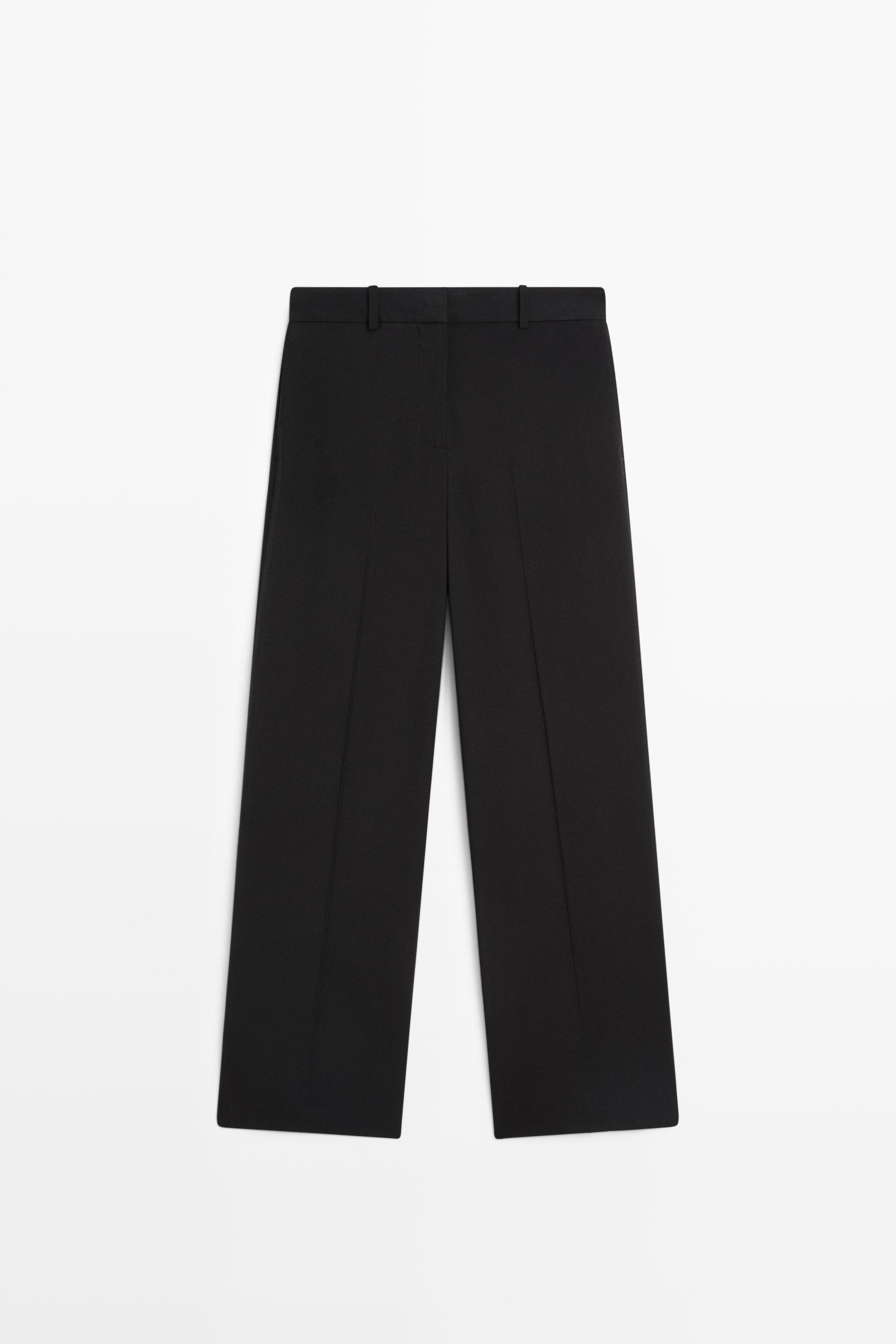 Flowing straight-leg pants Black