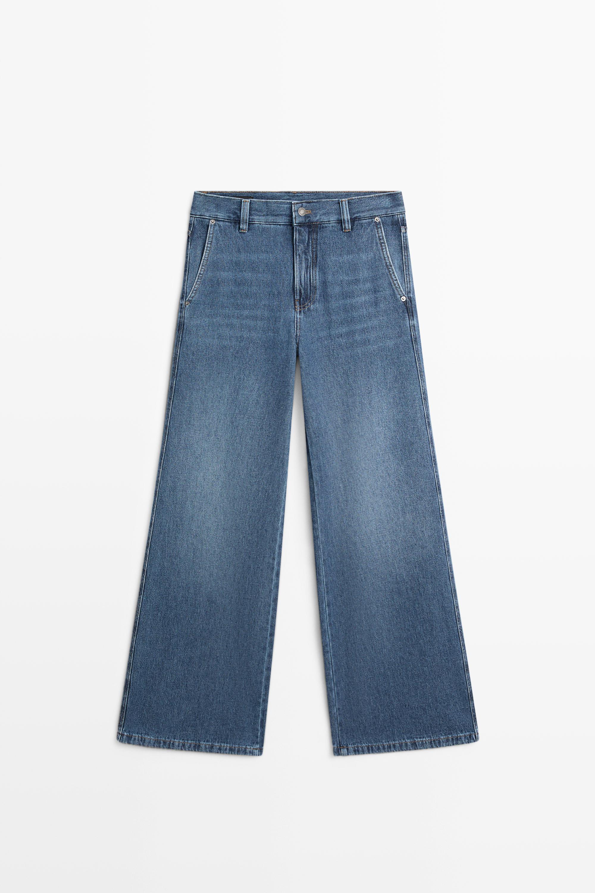 Mid-waist wide-leg jeans Light Blue