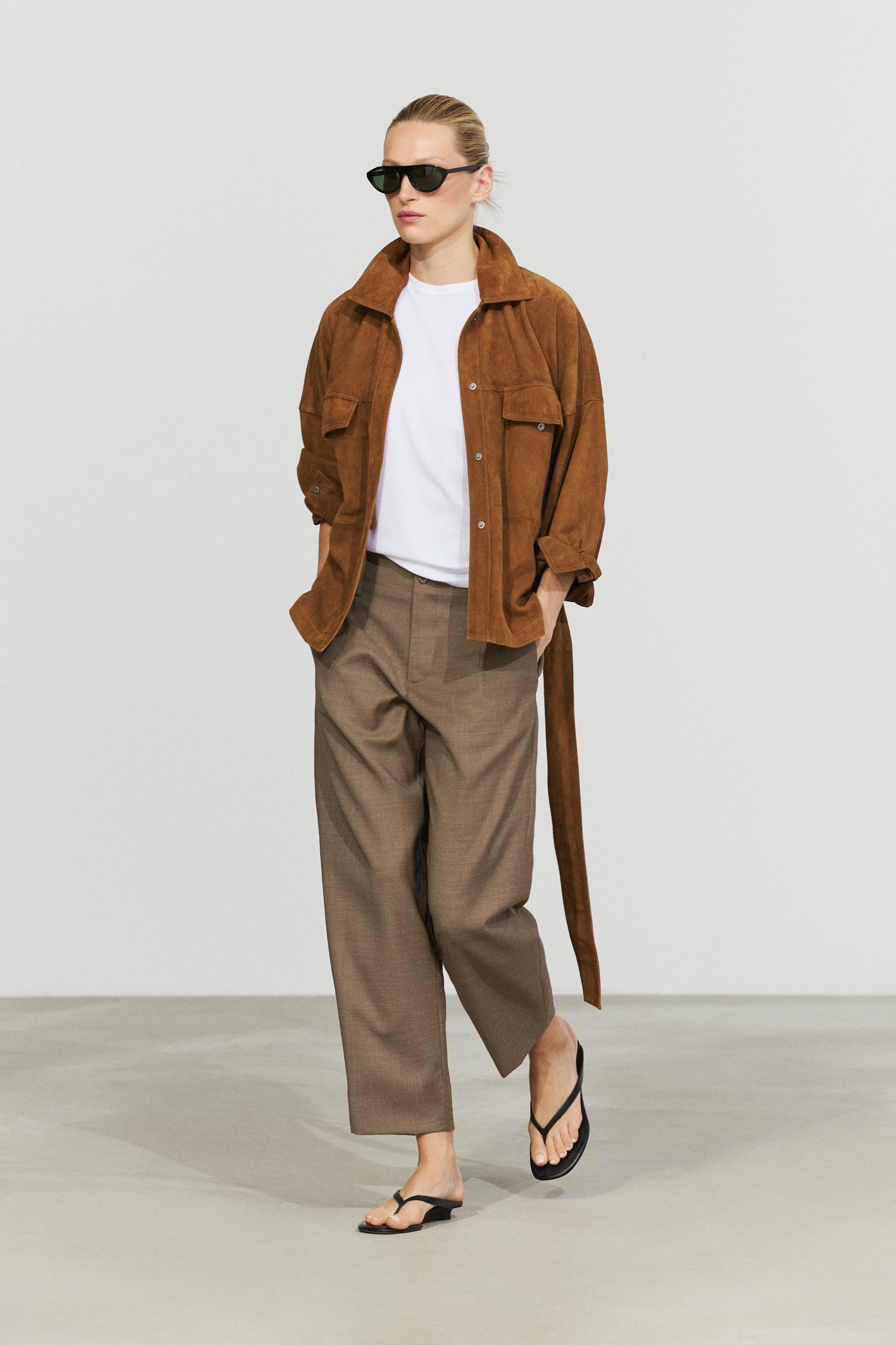 100% Wool Melange Suit Pants Camel