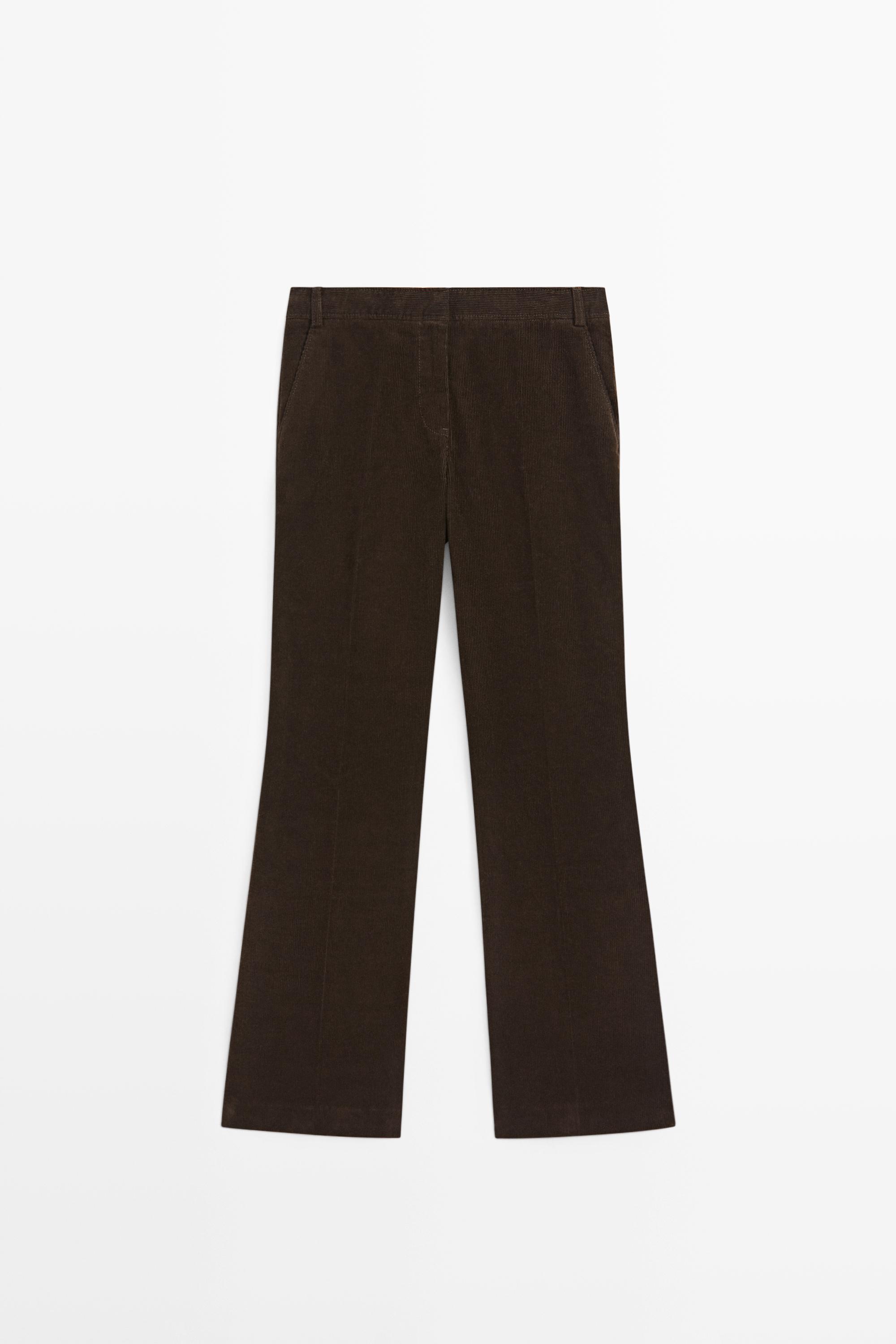 Corduroy flared pants Chocolate