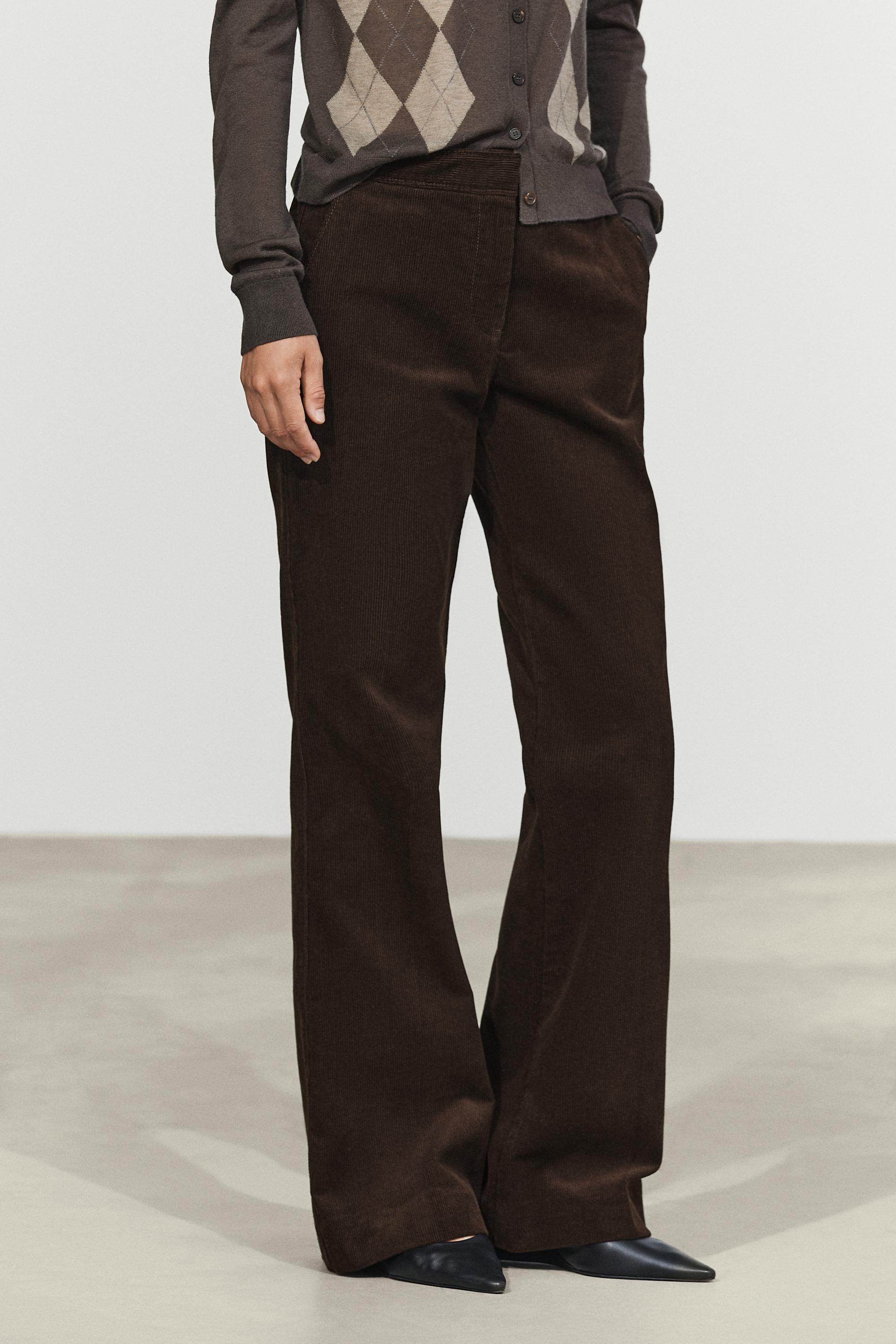 Corduroy flared pants Chocolate