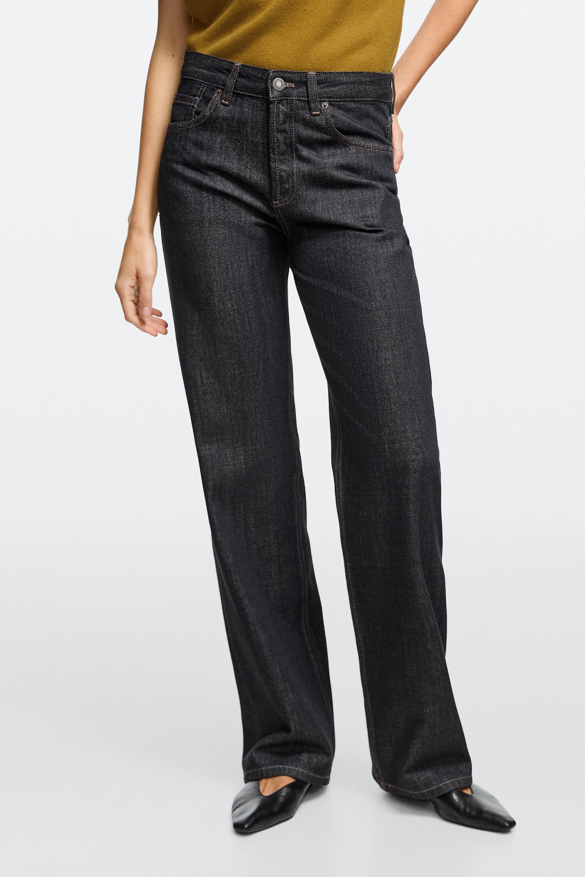 Mid-waist wide-leg jeans Dark Blue
