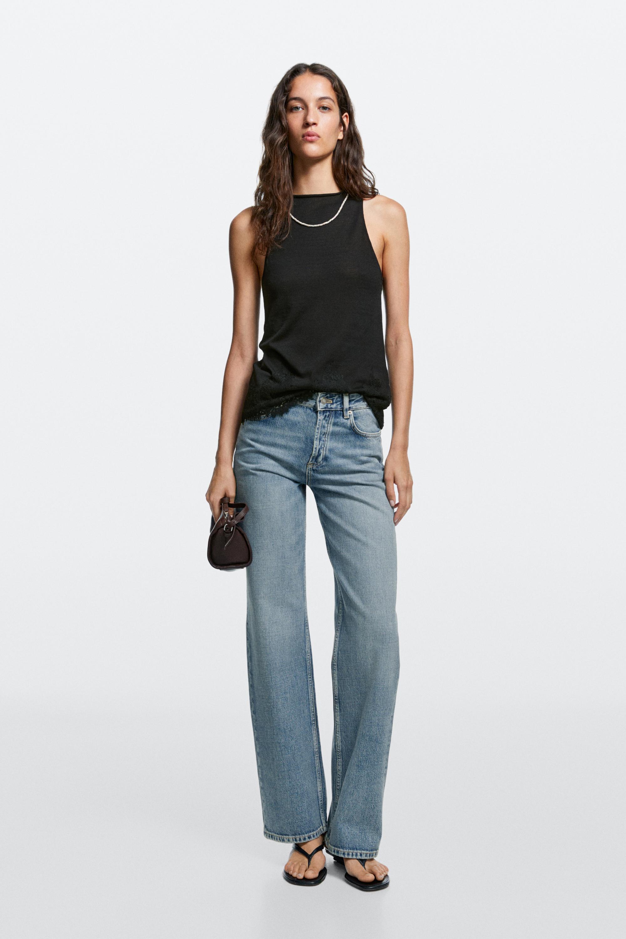 Mid-waist wide-leg jeans Light Blue