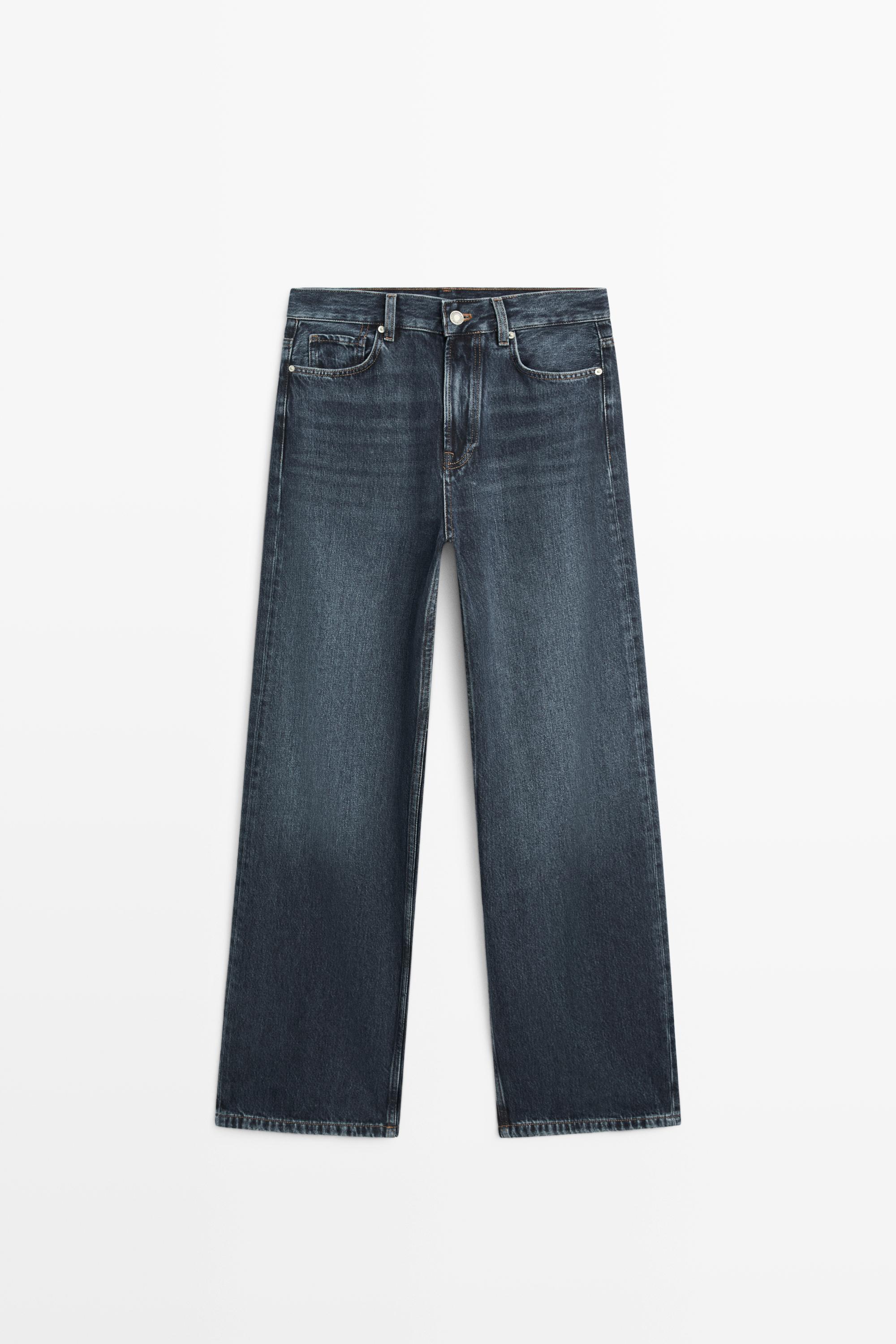 High-waist wide-leg jeans Medium Blue