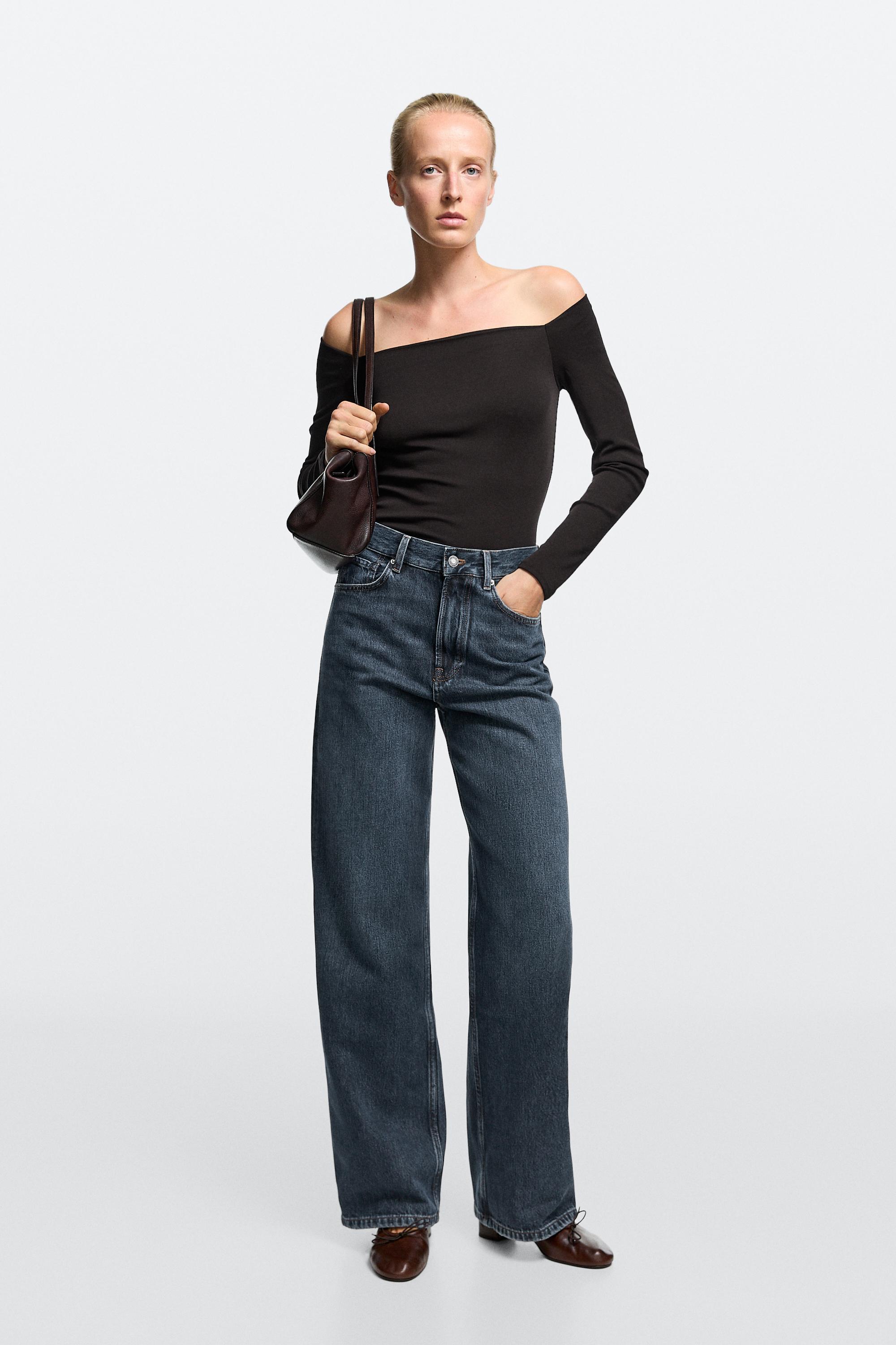 High-waist wide-leg jeans Medium Blue