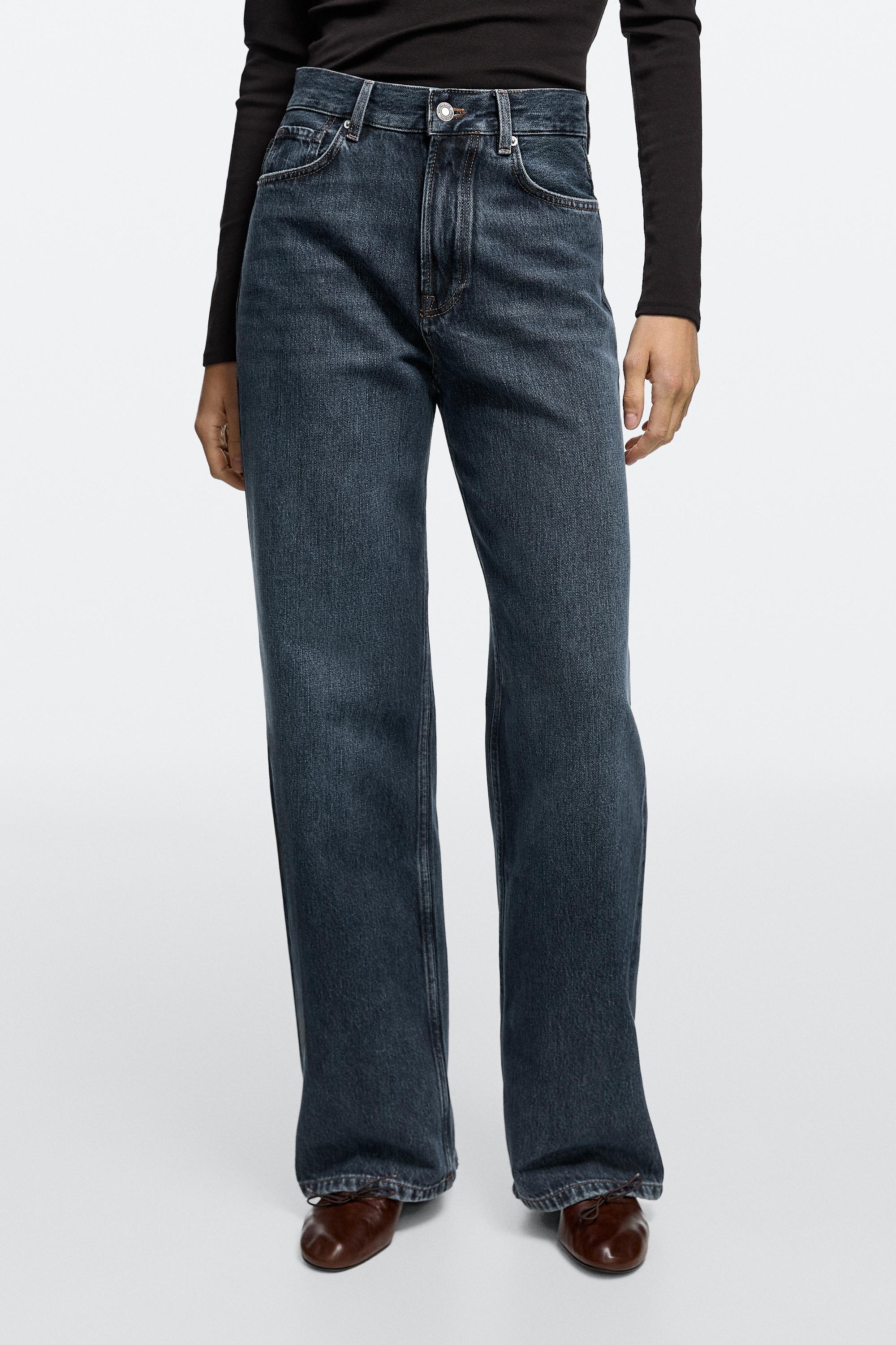 High-waist wide-leg jeans Medium Blue