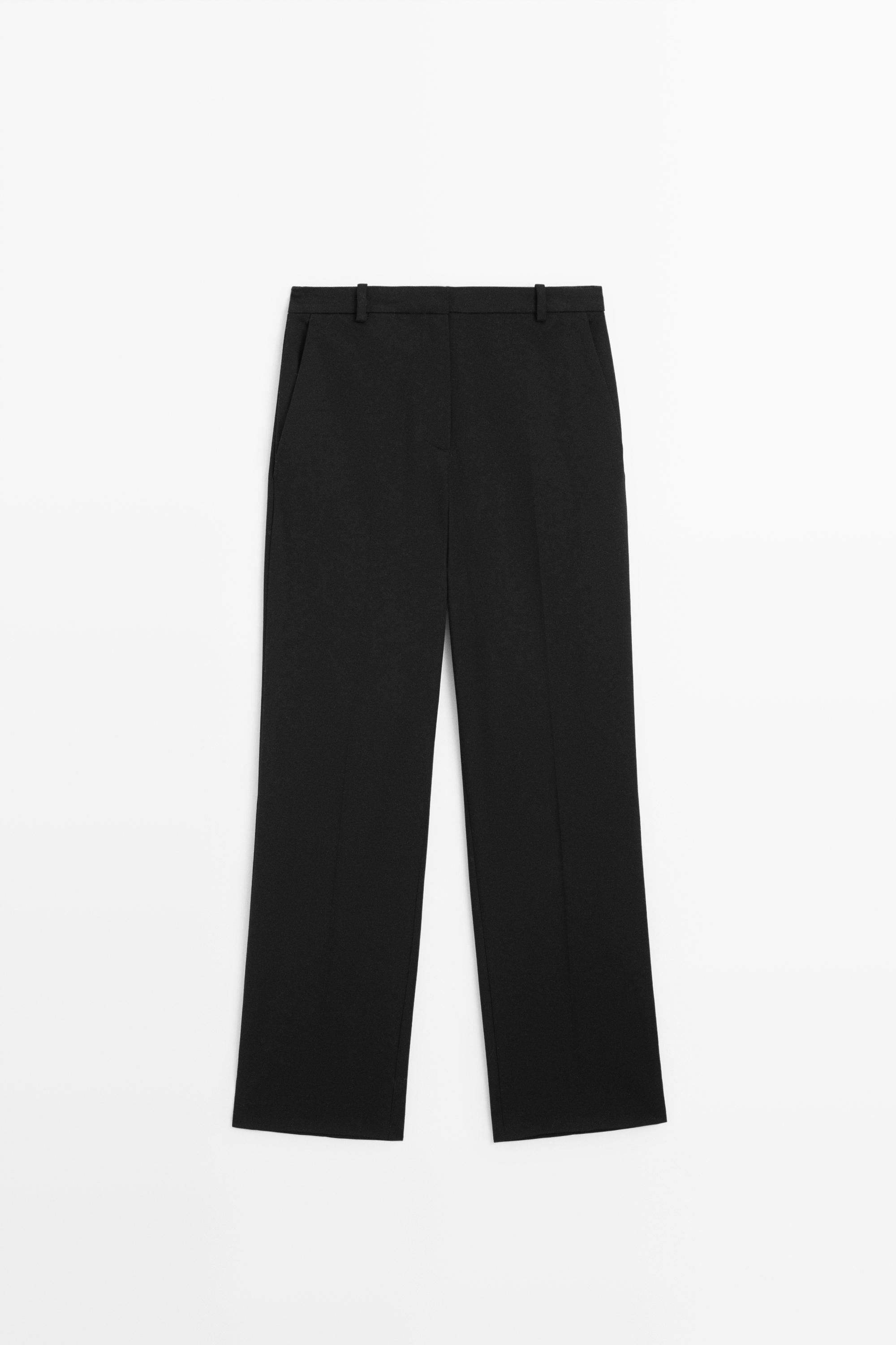 Straight stretch trousers Black