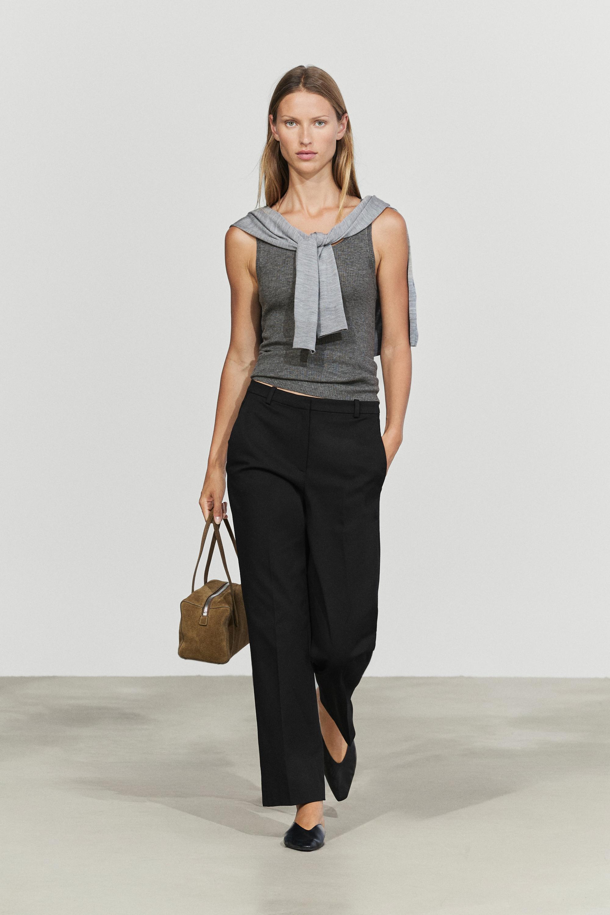 Straight stretch trousers Black