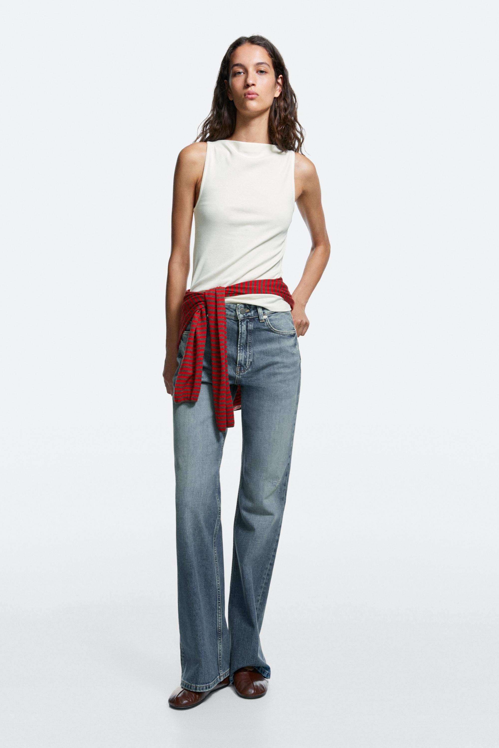 High-waist boot-cut jeans Light Blue