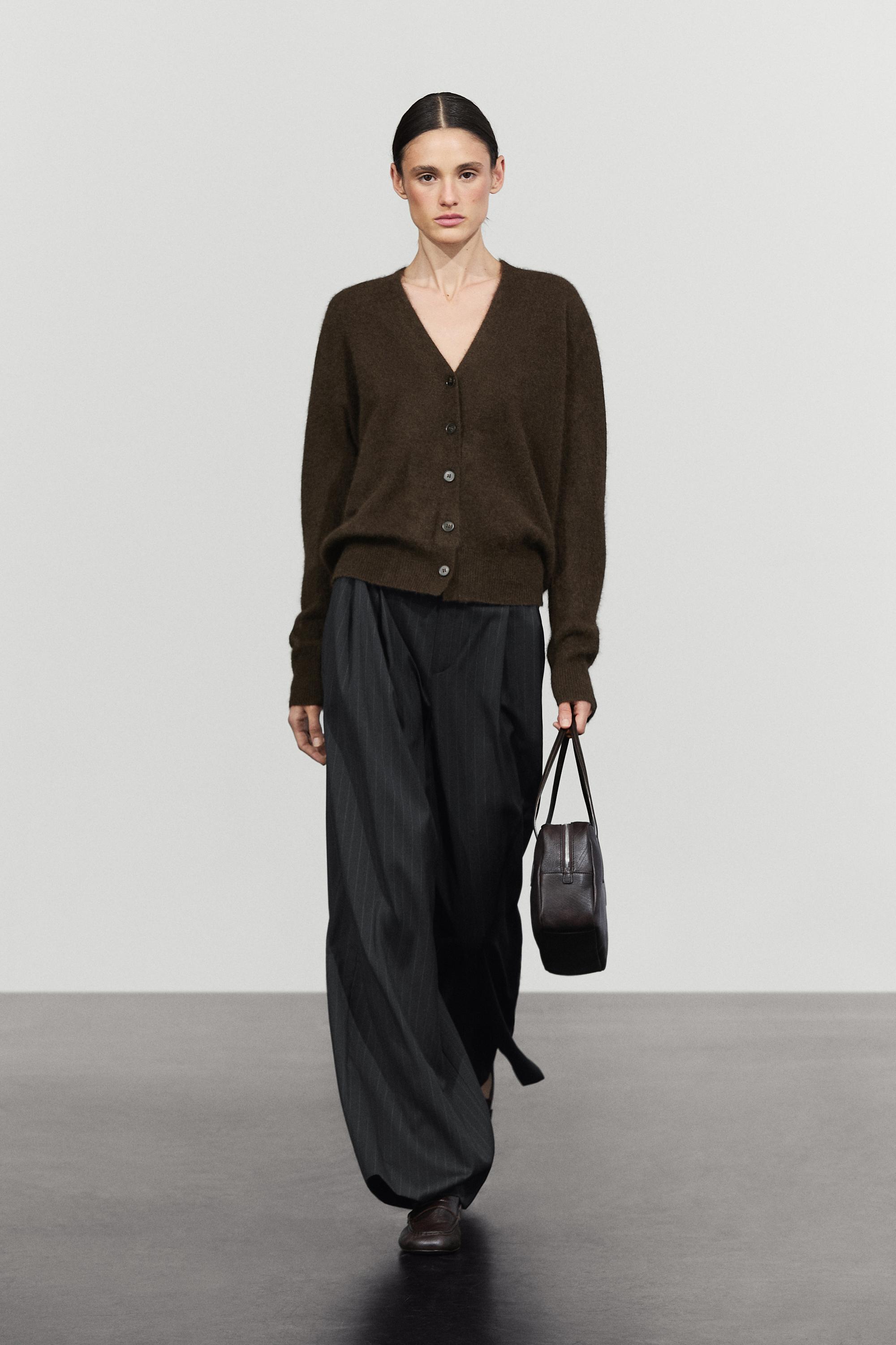 Pinstripe wool suit pants Navy Blue