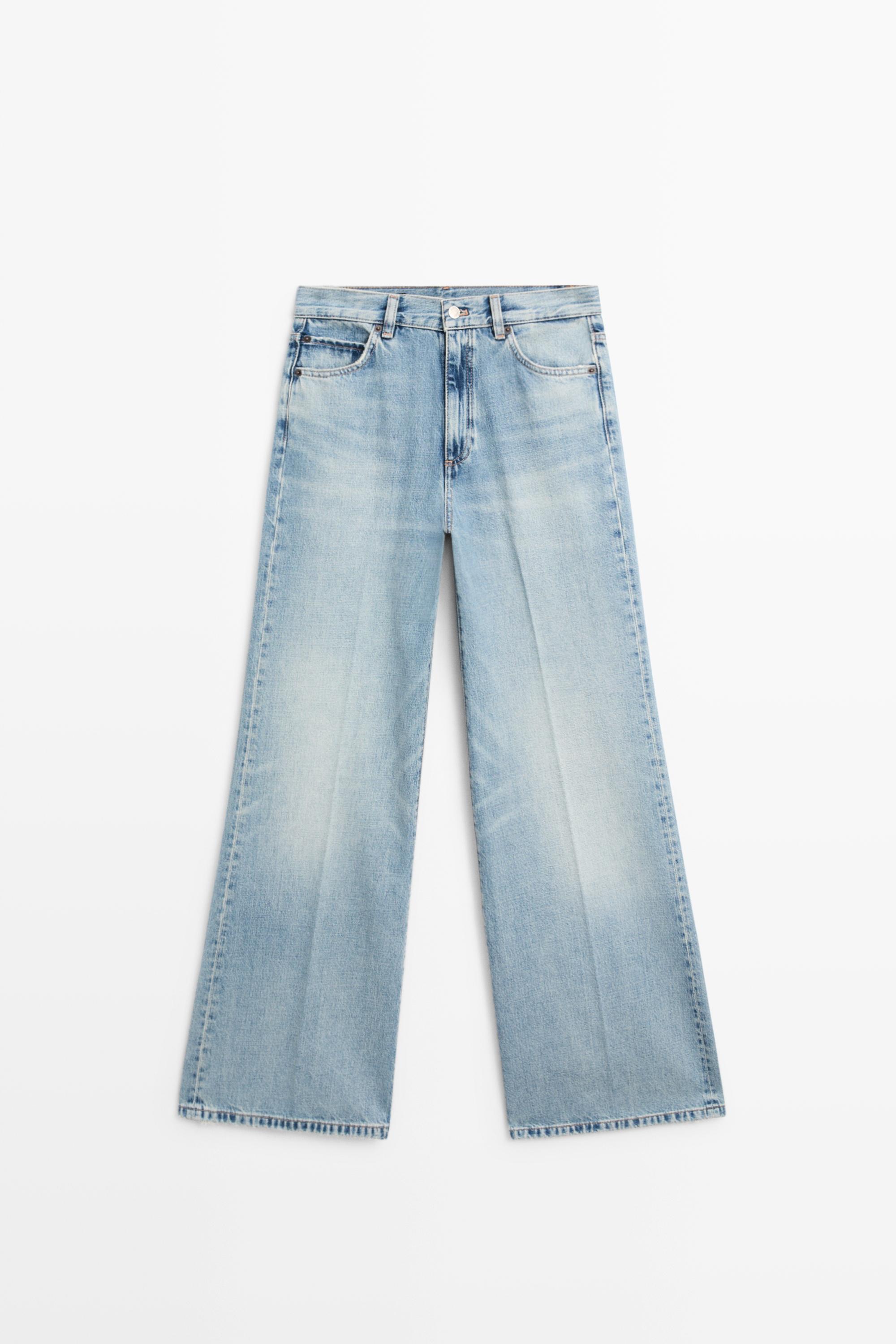 High-waist palazzo jeans Light Blue