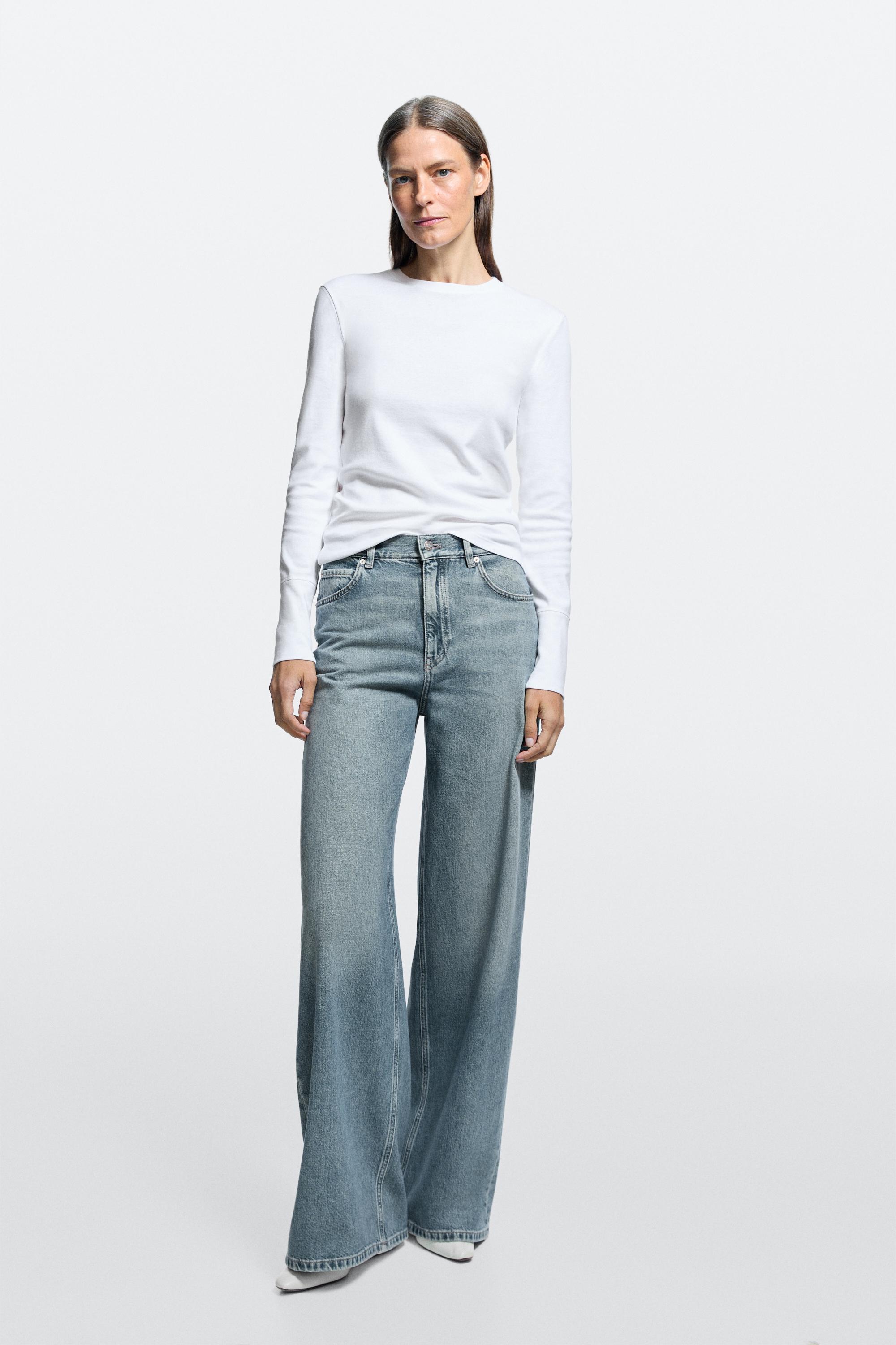 High-waist wide-leg jeans Dark Blue
