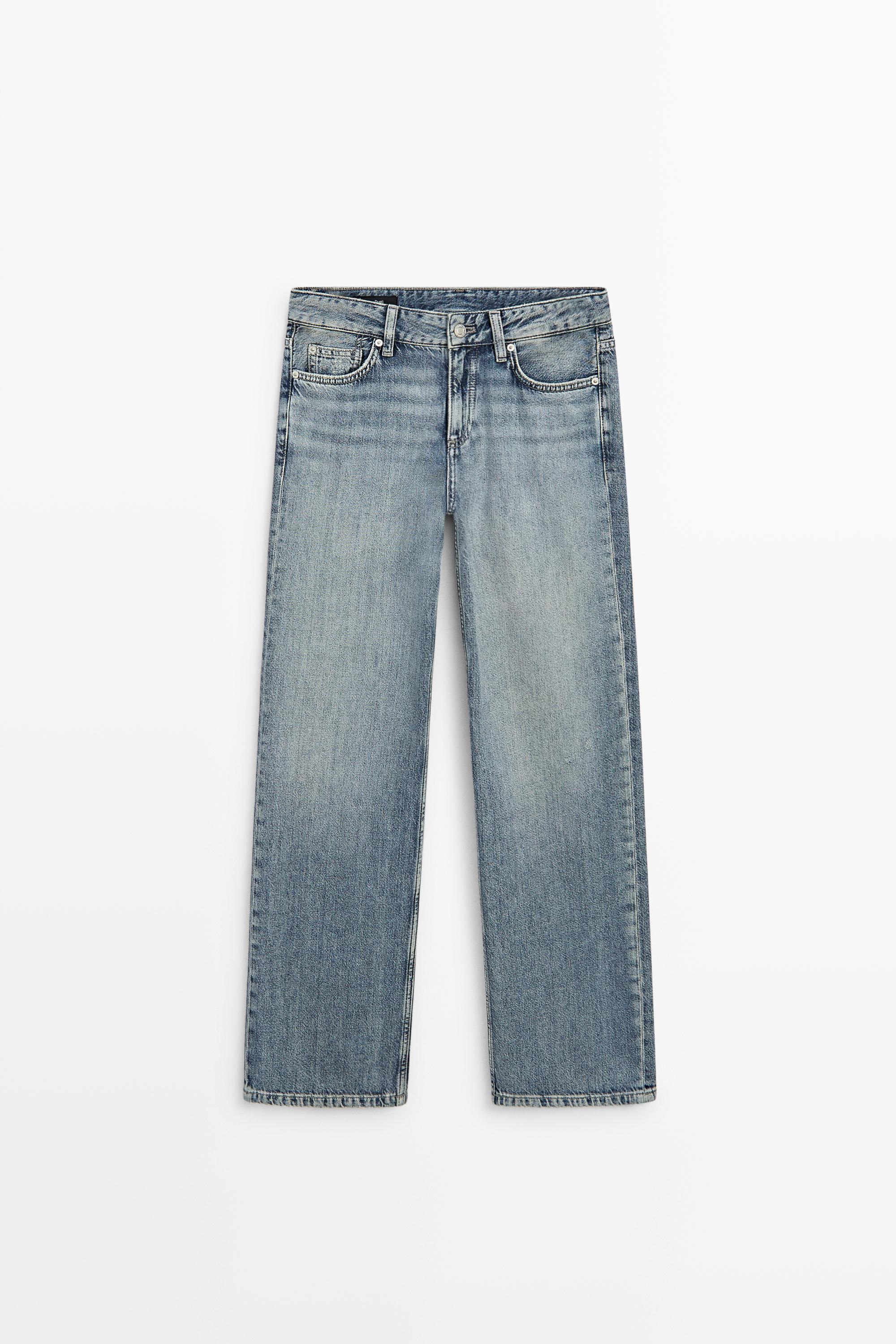 Low-rise straight-leg jeans Medium Blue