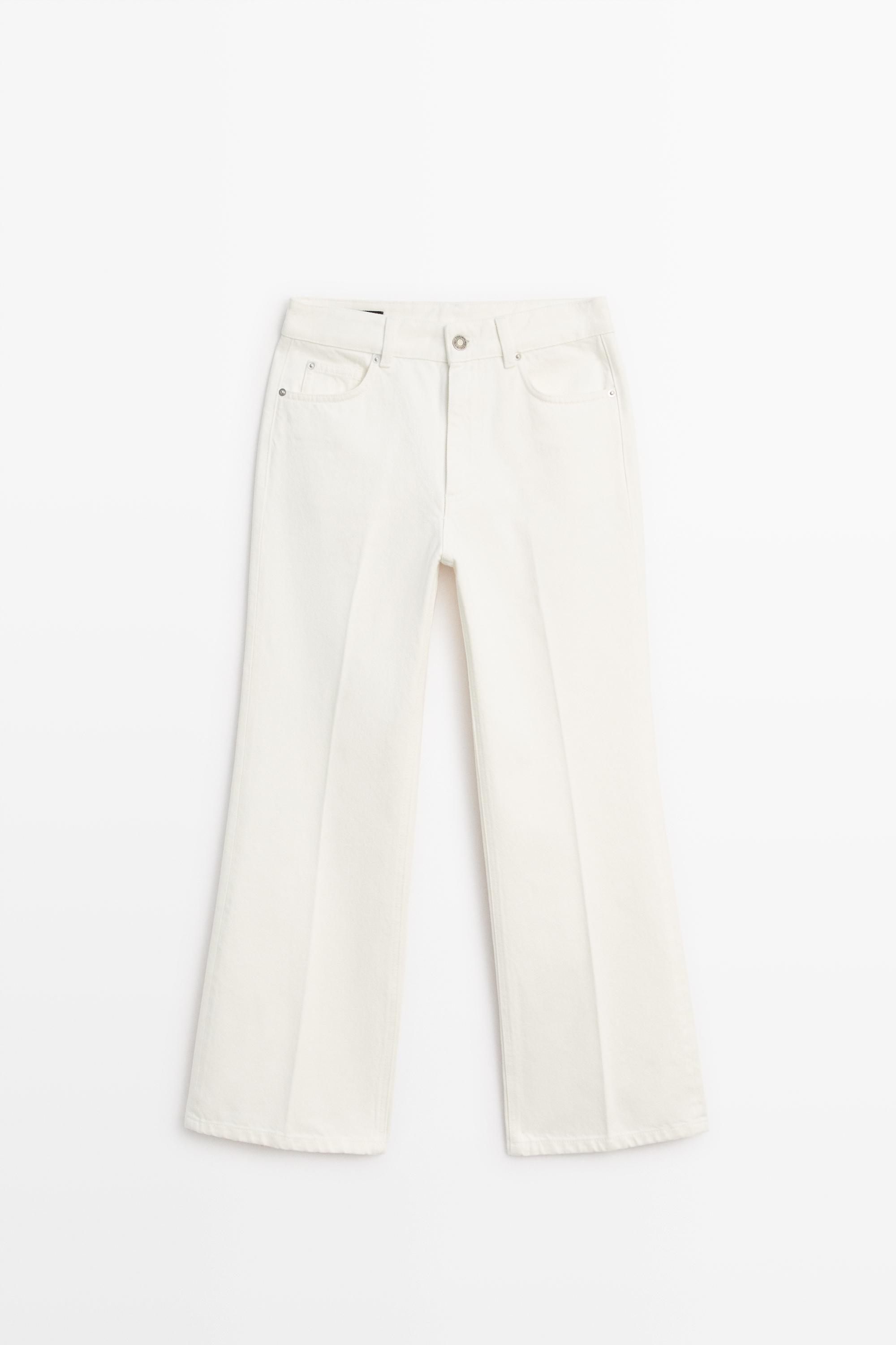 Mid-waist cropped flare fit jeans Off White