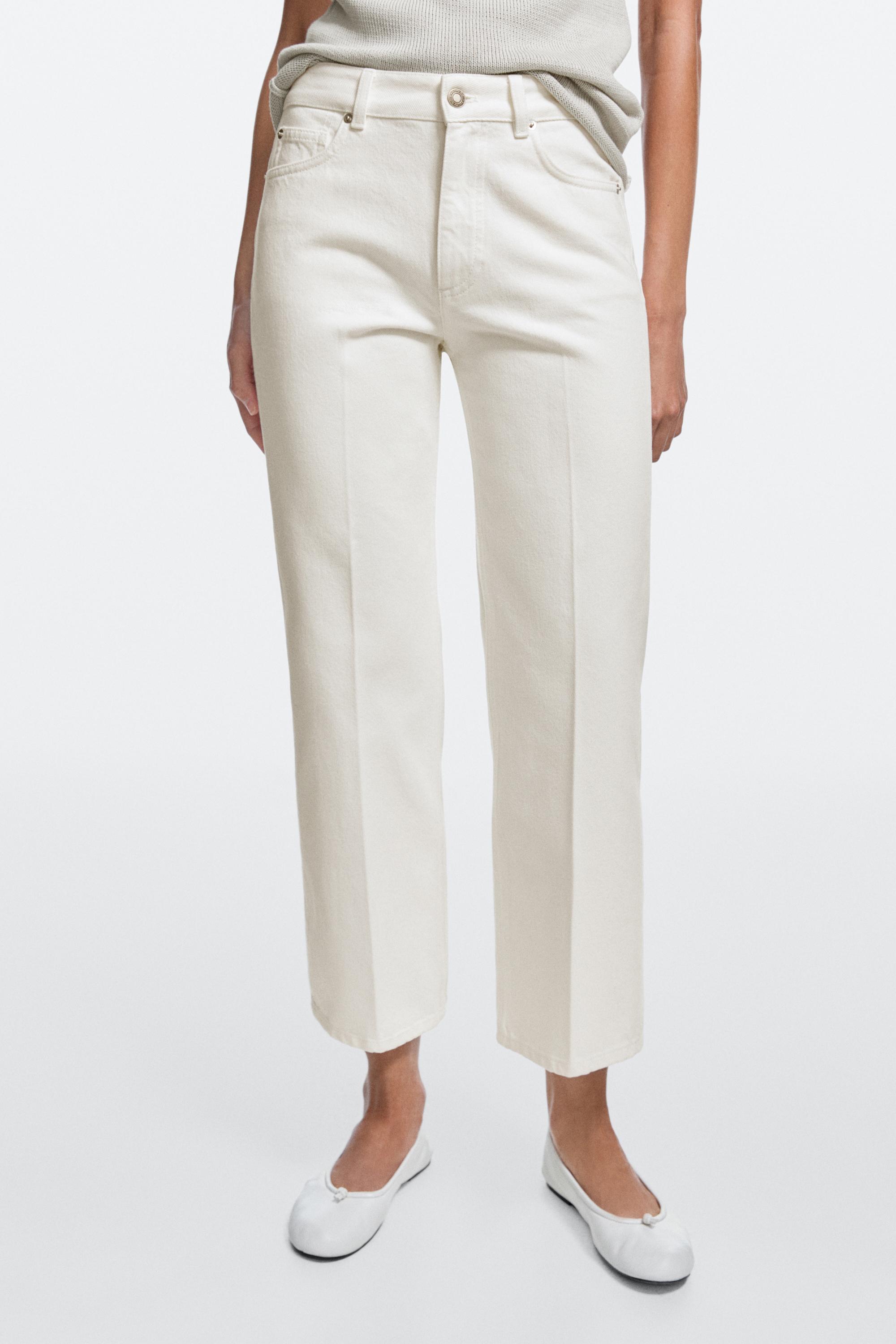 Mid-waist cropped flare fit jeans Off White