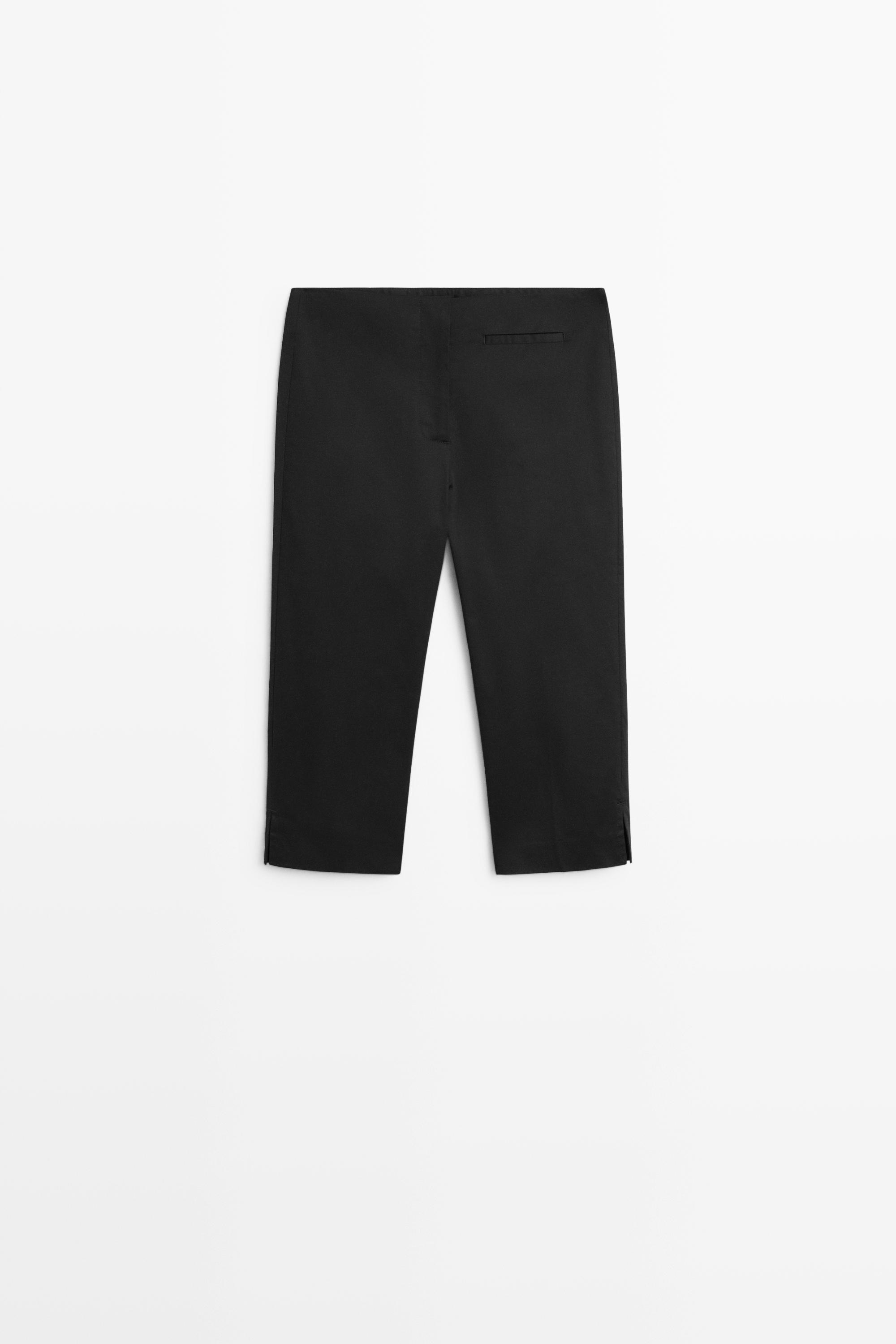 Cotton blend capris Black