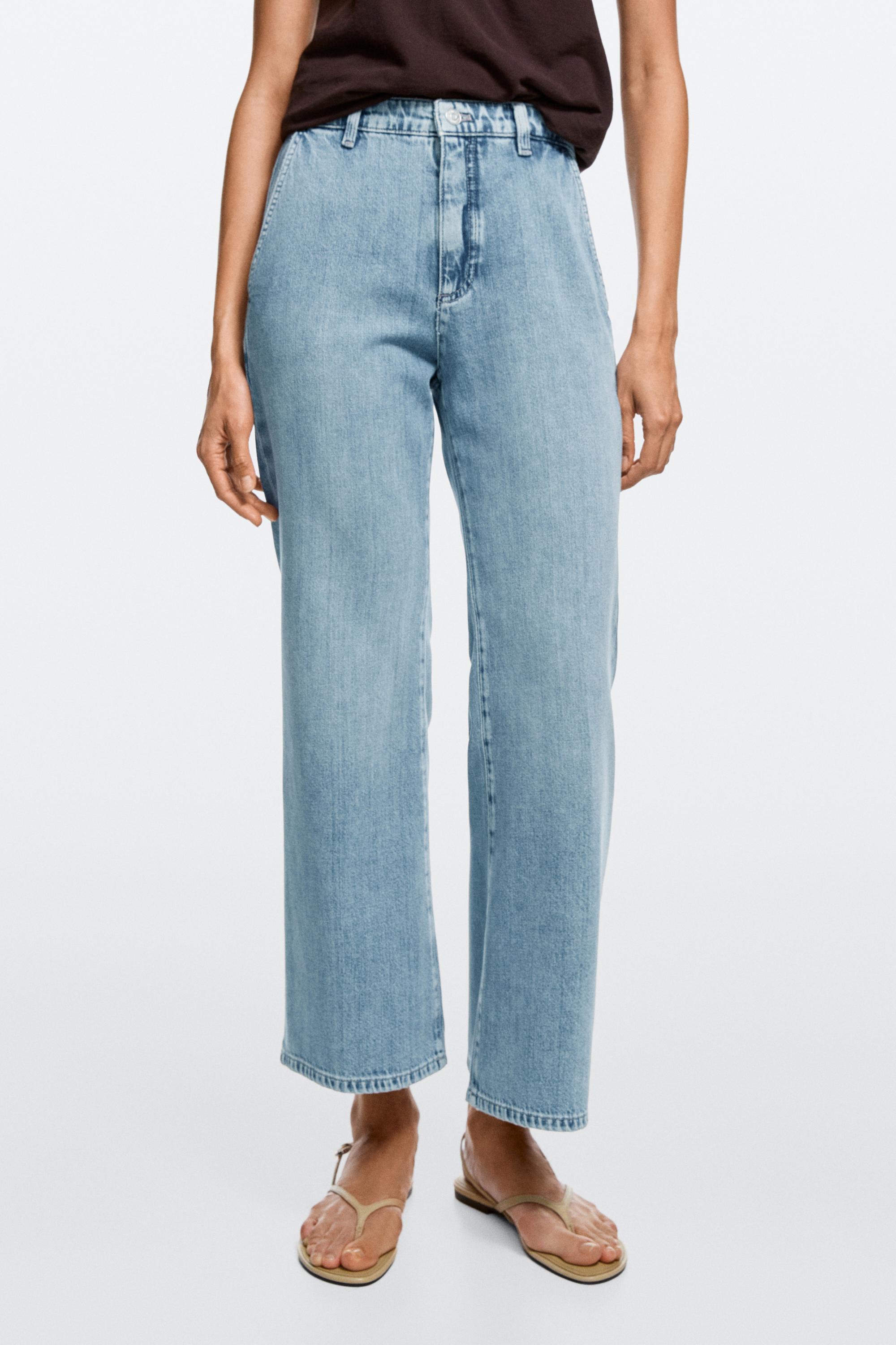 High-waist cropped flare jeans Light Blue