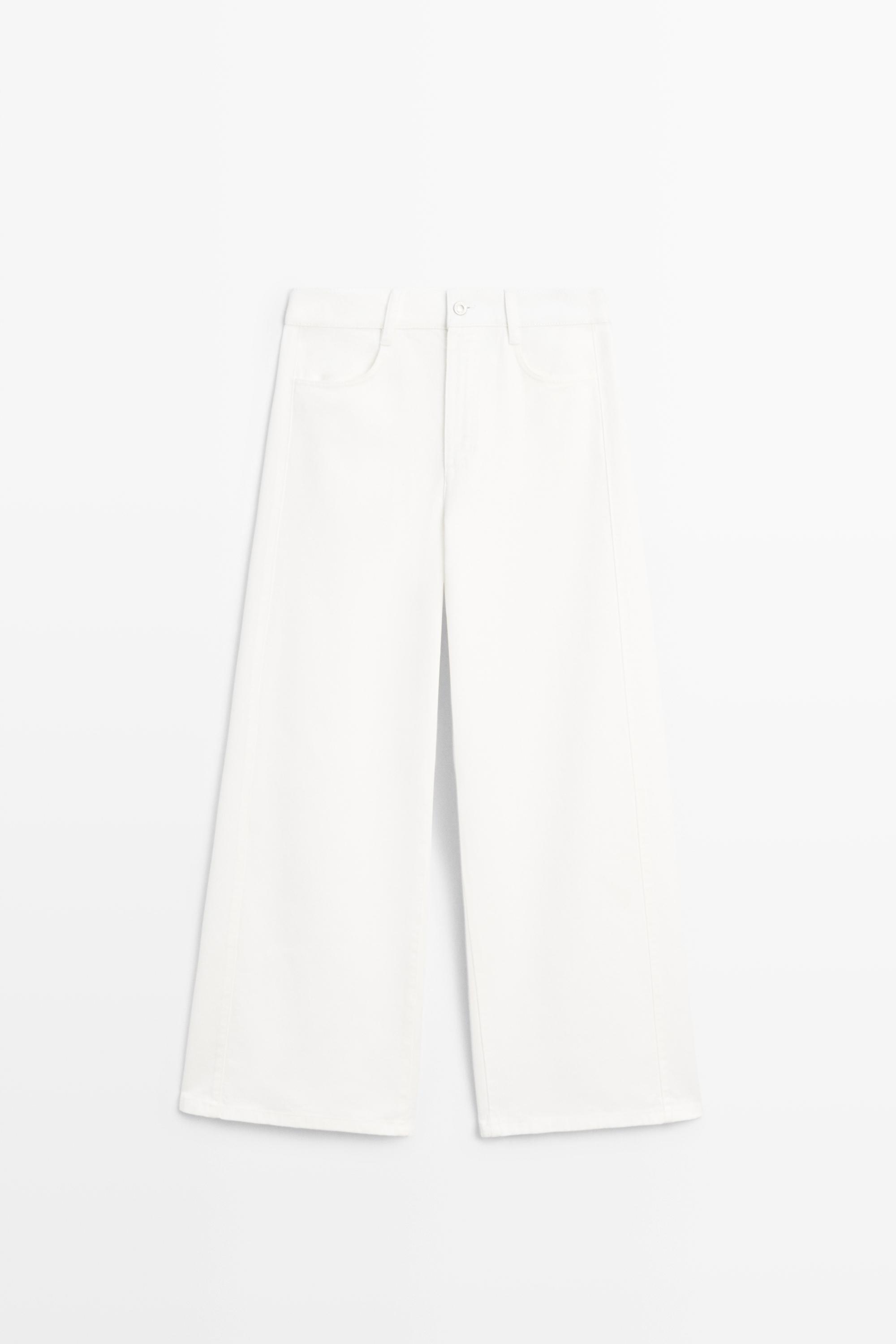 Flowy wide-leg jeans White
