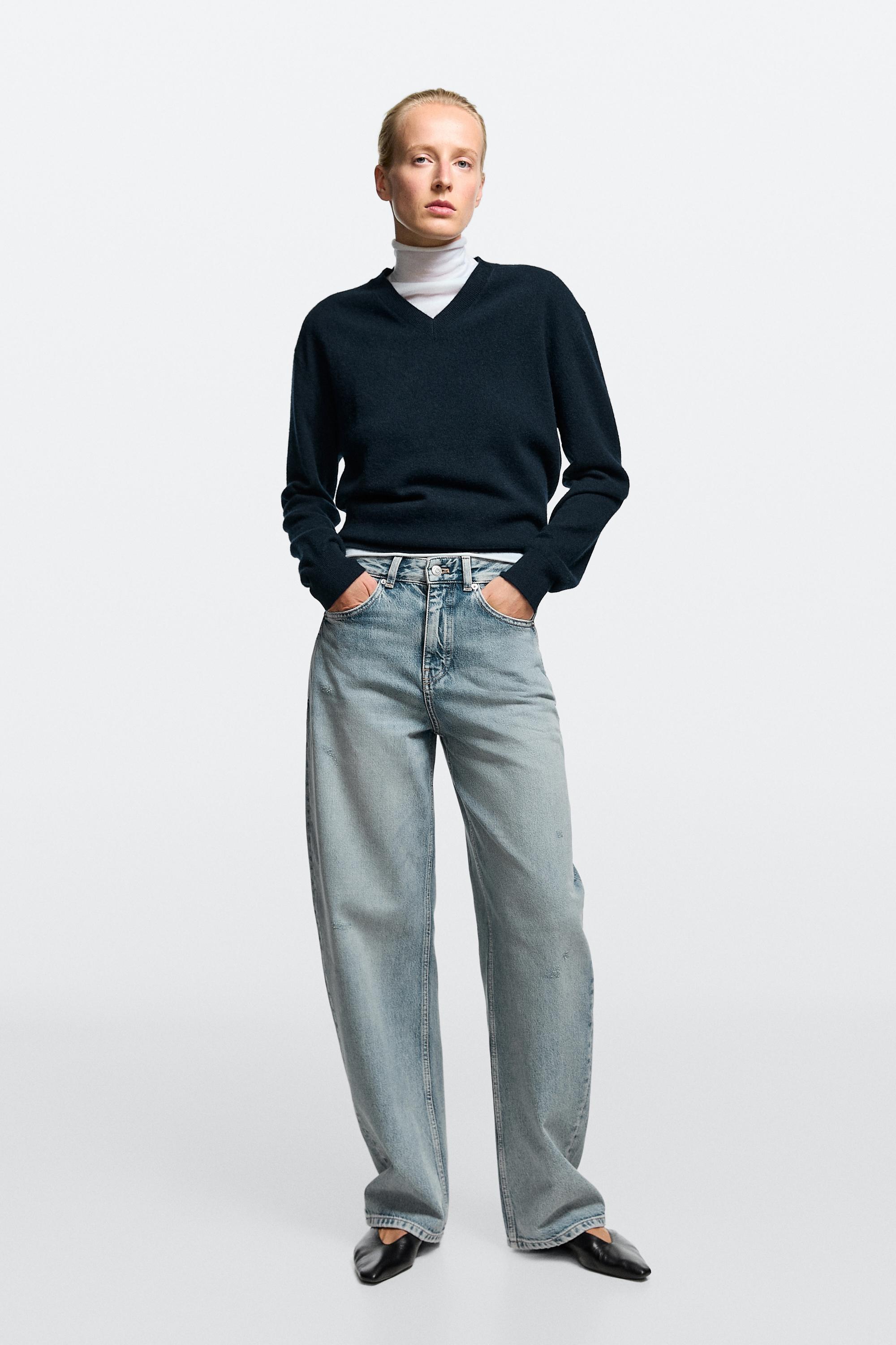 Mid-waist barrel fit jeans Light Blue