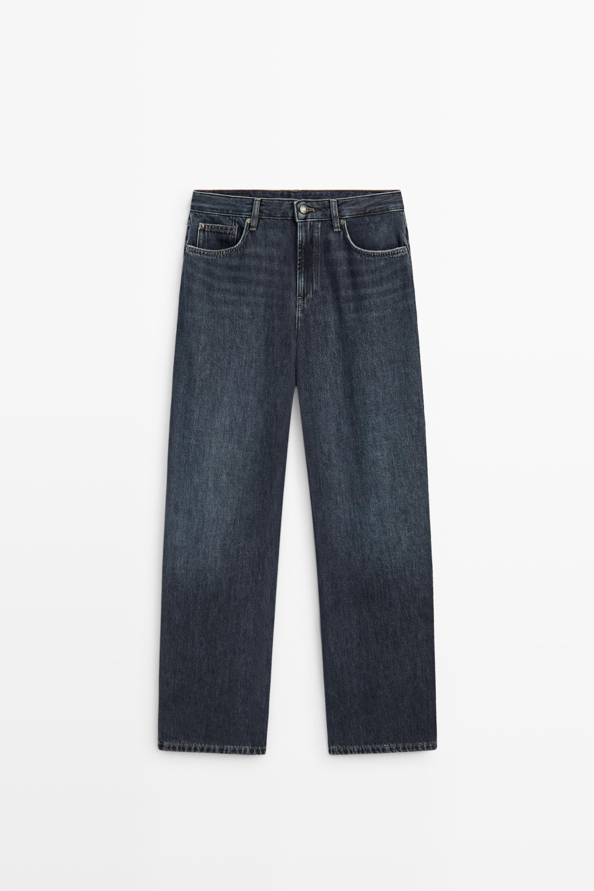 Relaxed fit high-waist barrel fit jeans Medium Blue
