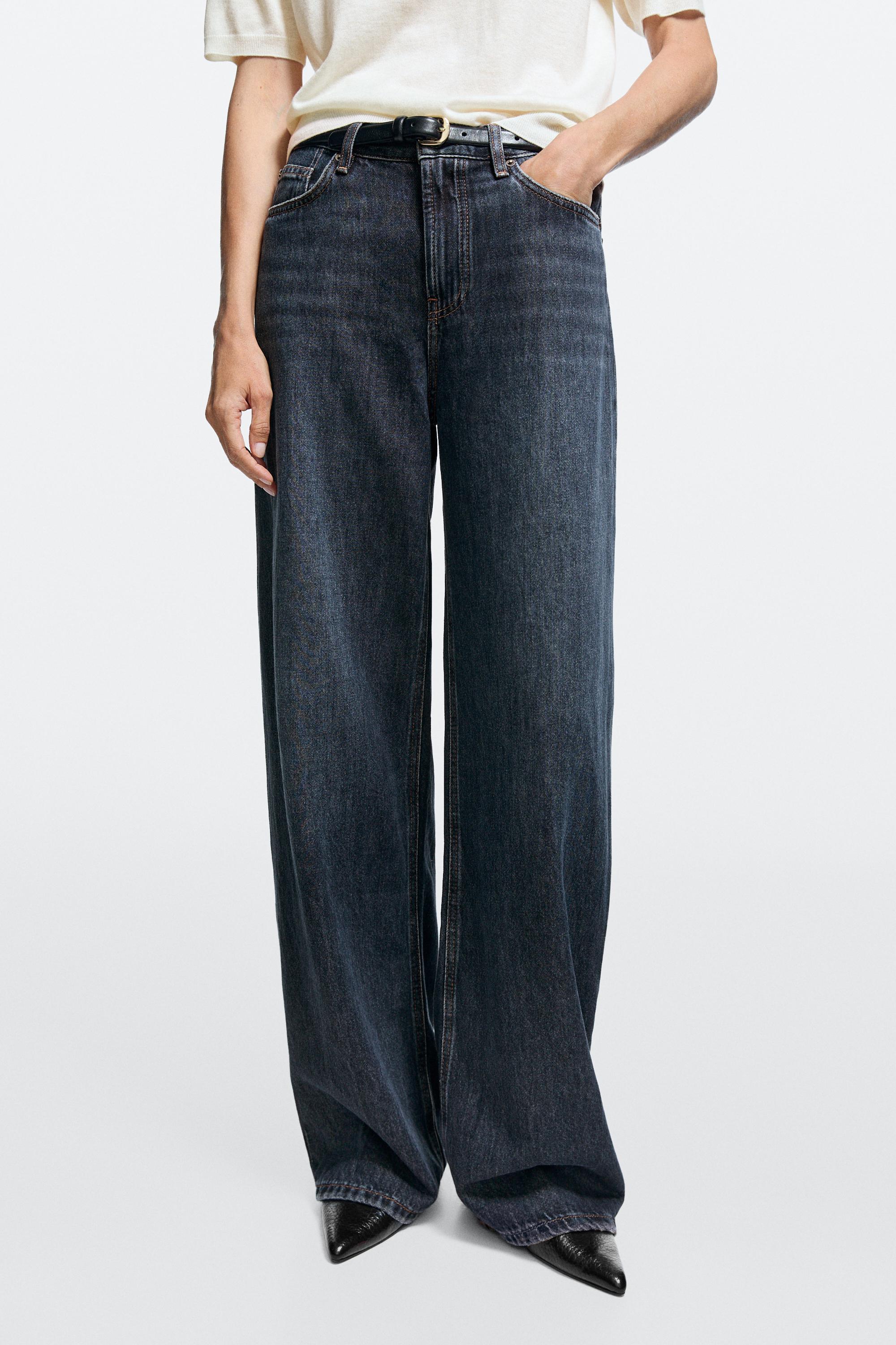Relaxed fit high-waist barrel fit jeans Medium Blue