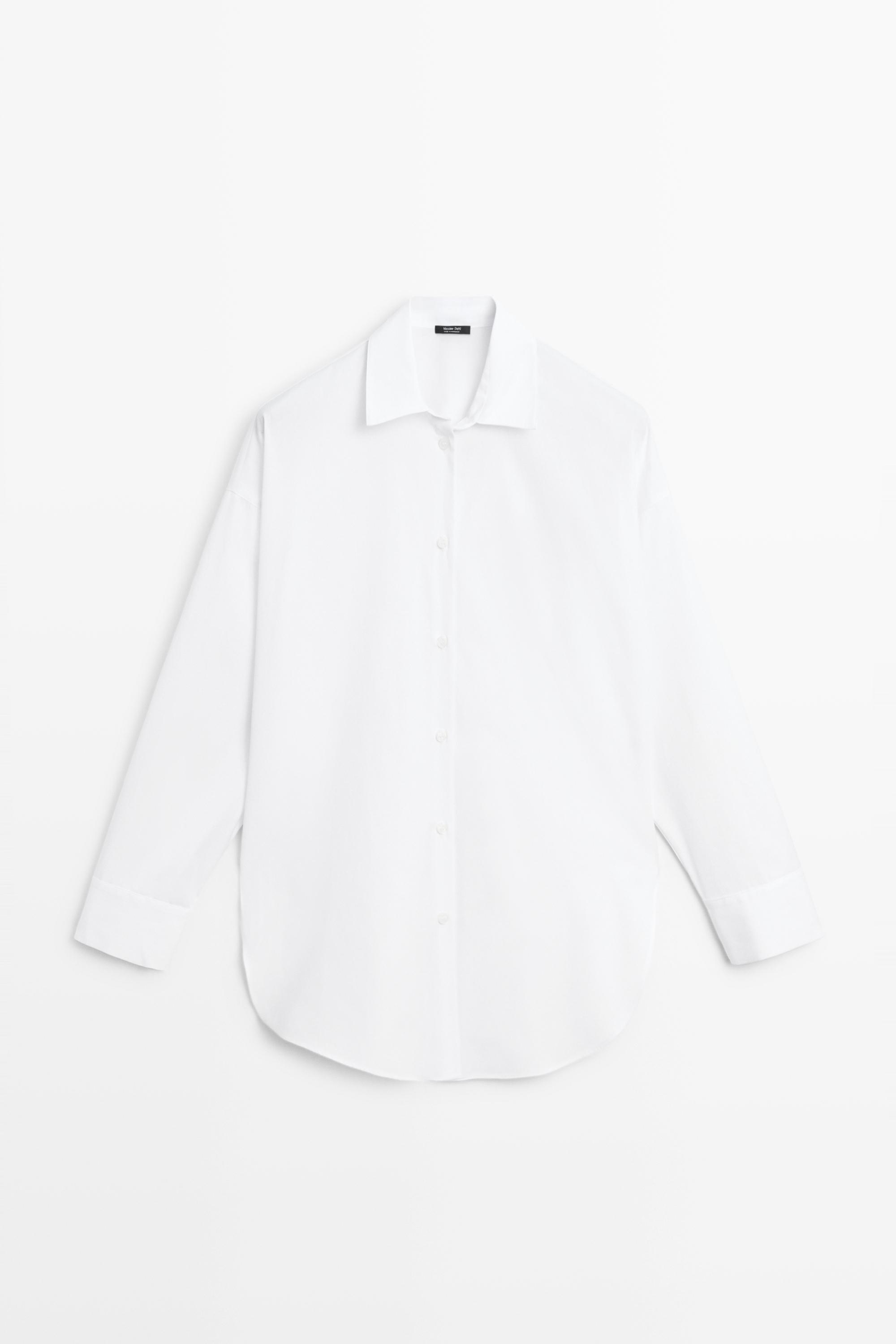 100% cotton poplin shirt White