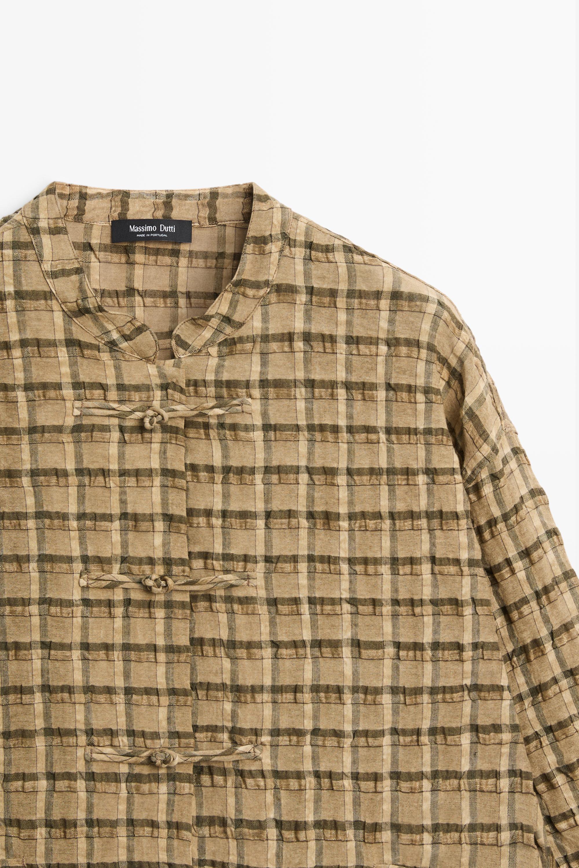 Flowing checkered shirt Mustard Yellow