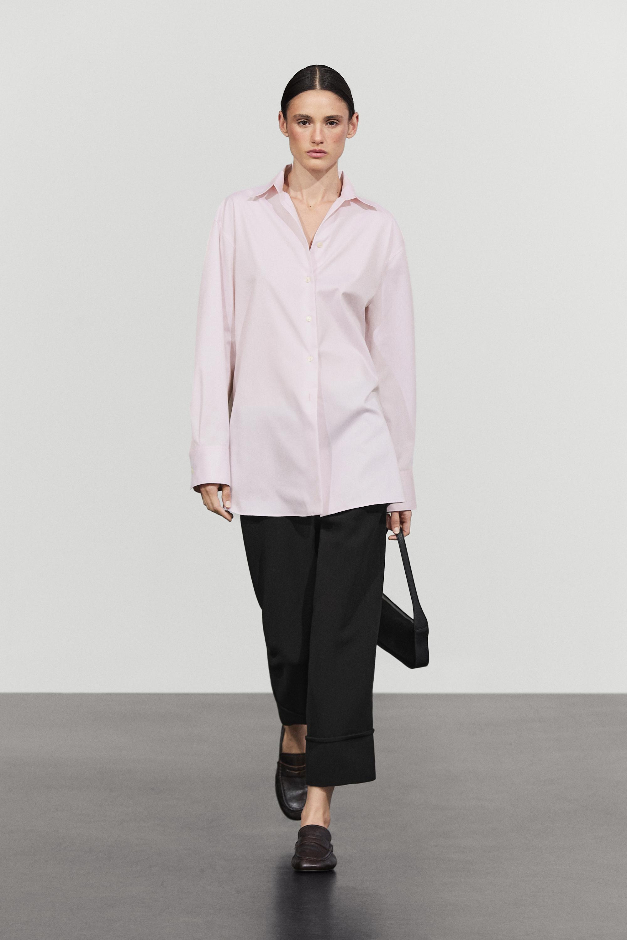 100% cotton poplin shirt Pink