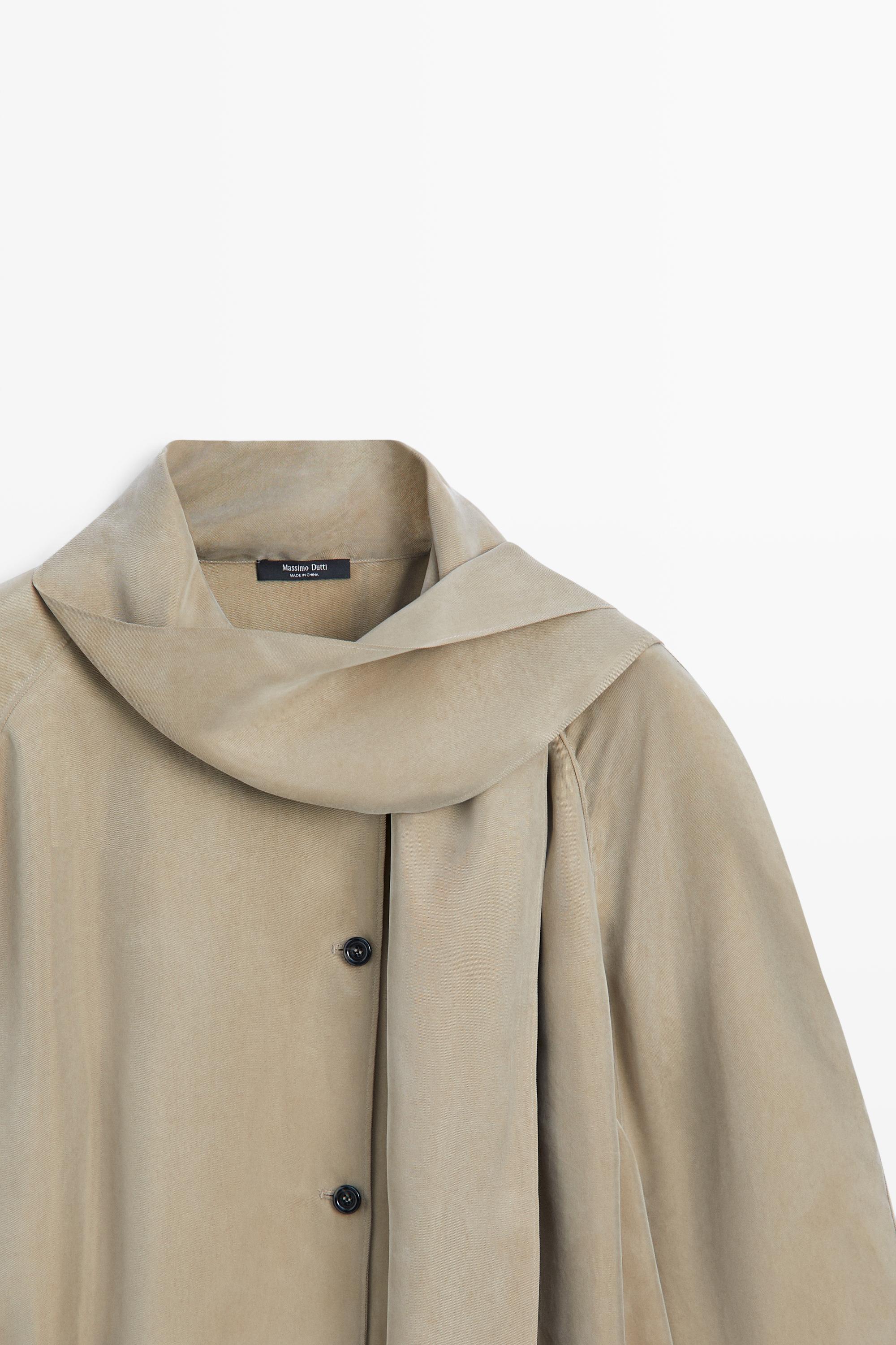 Flowing shirt with scarf detail Sand