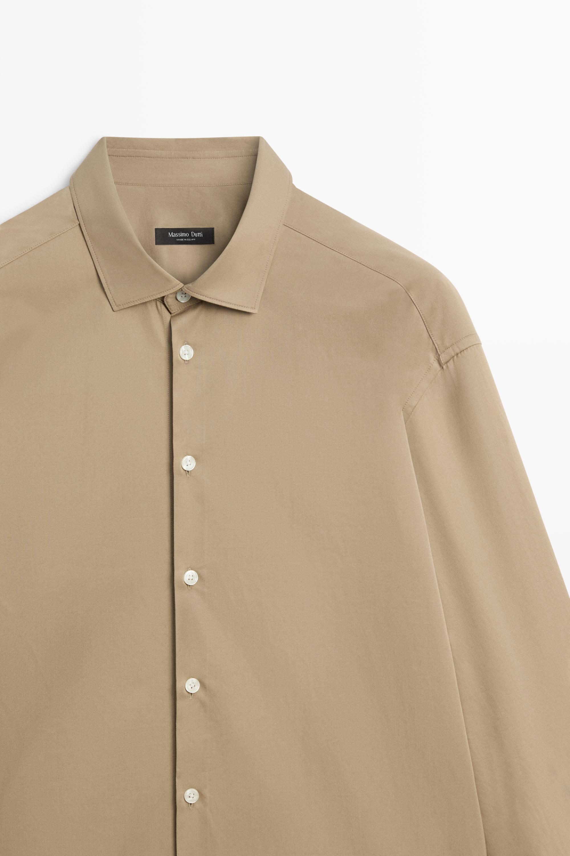 100% cotton poplin shirt Greenish