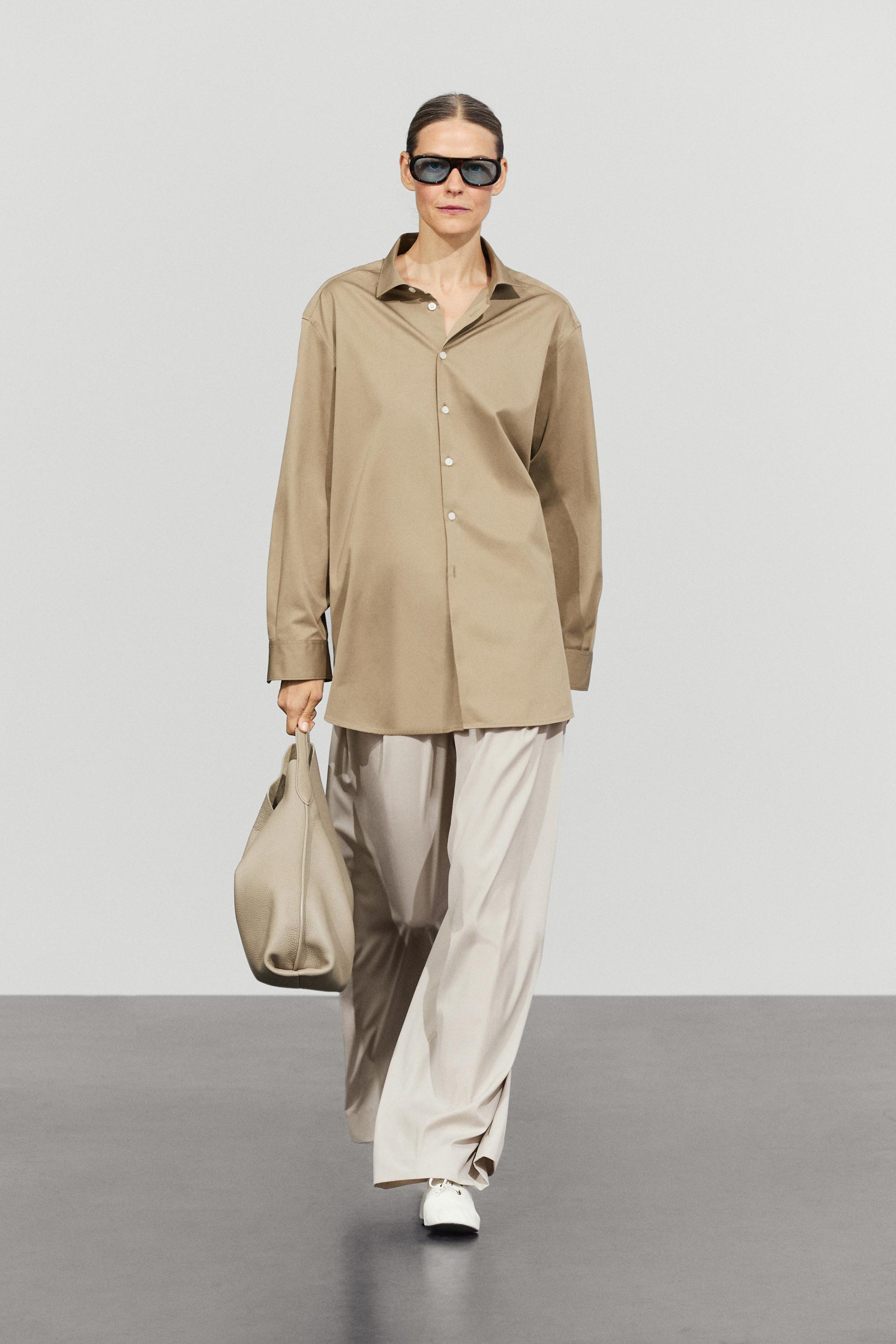100% cotton poplin shirt Greenish