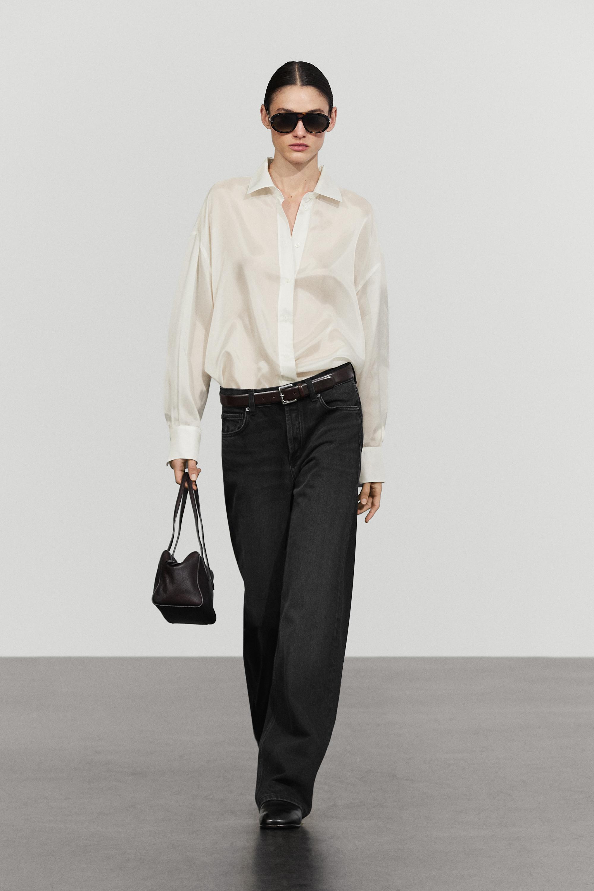 Oversized fluid shirt White