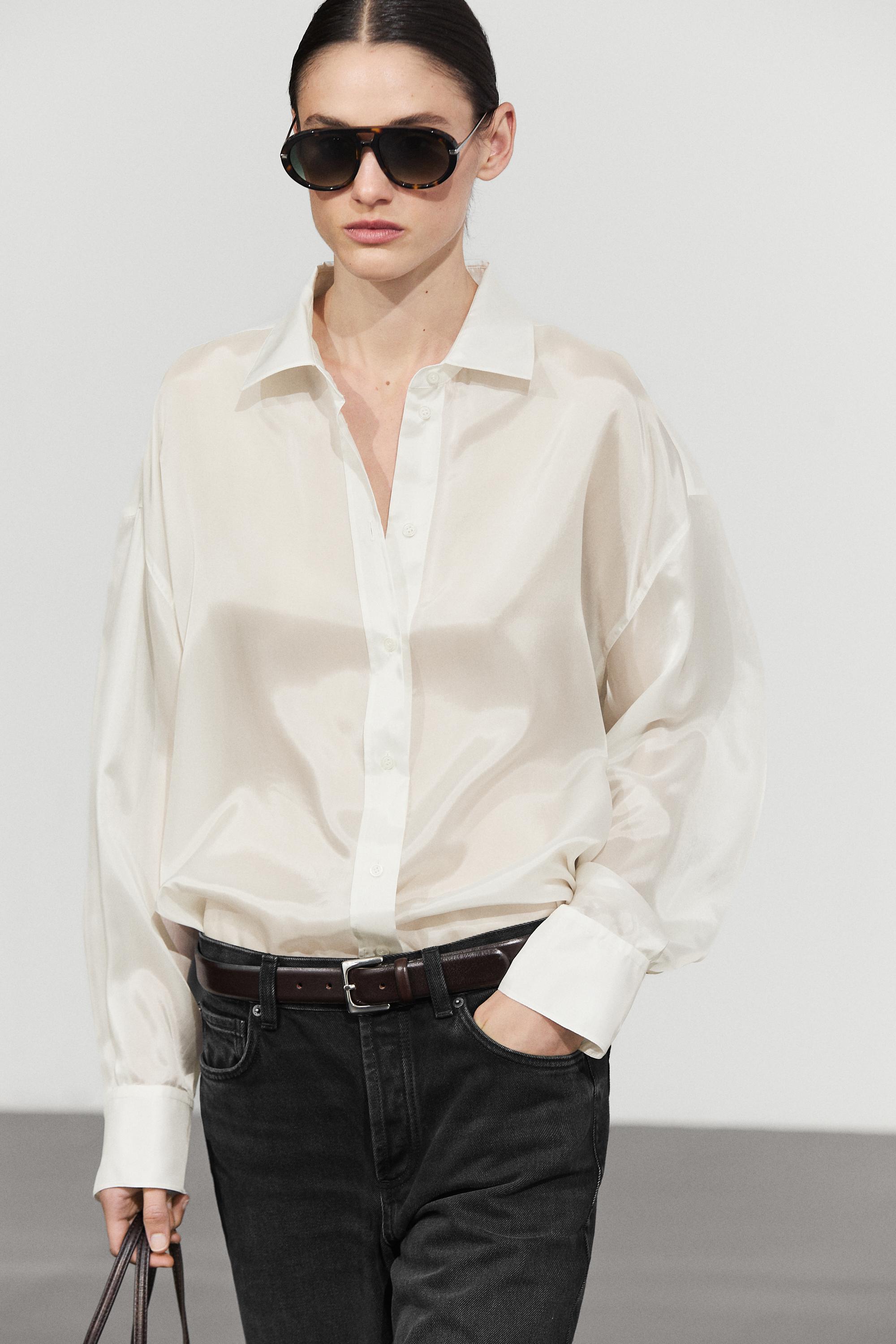 Oversized fluid shirt White