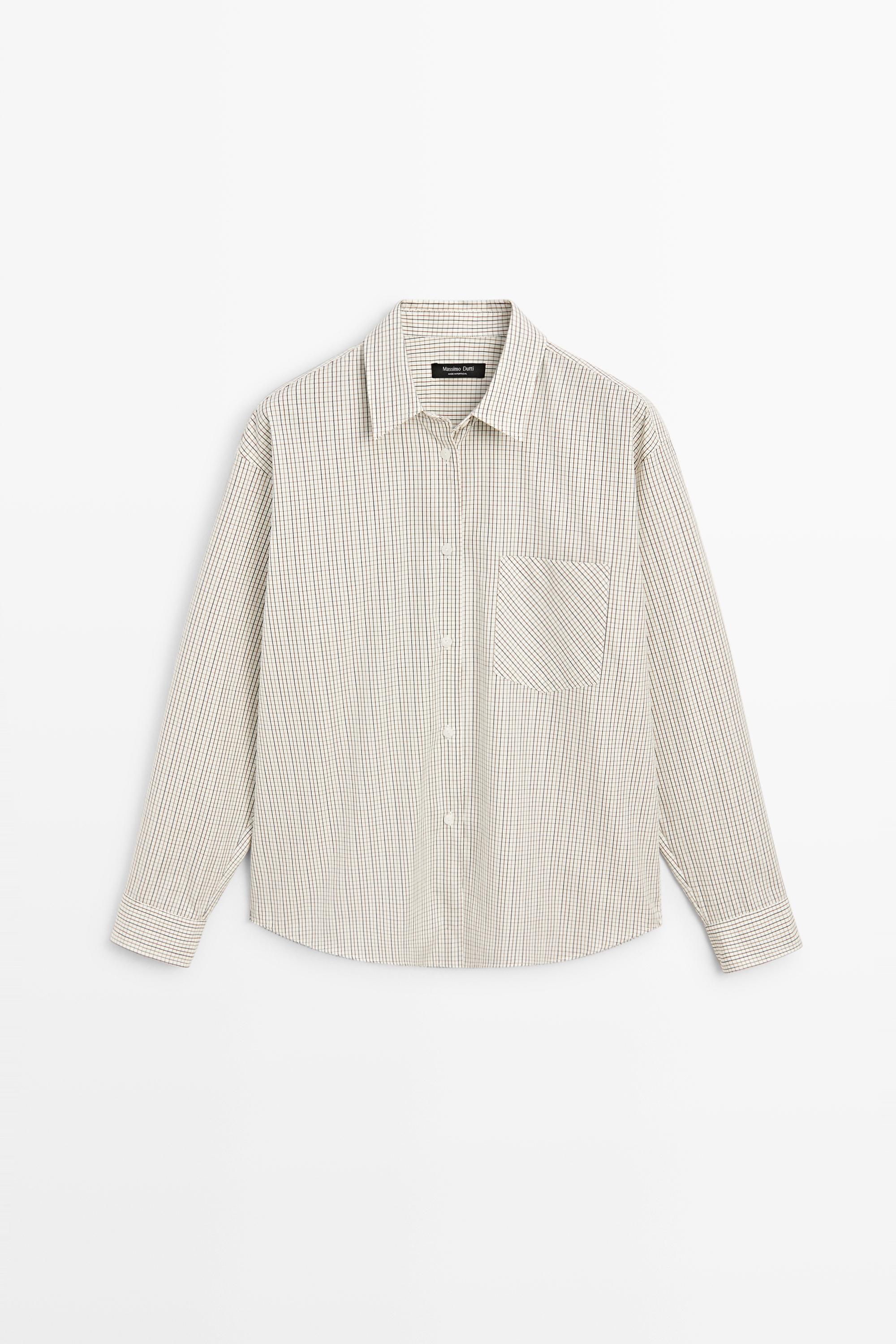 100% Cotton Check Shirt White