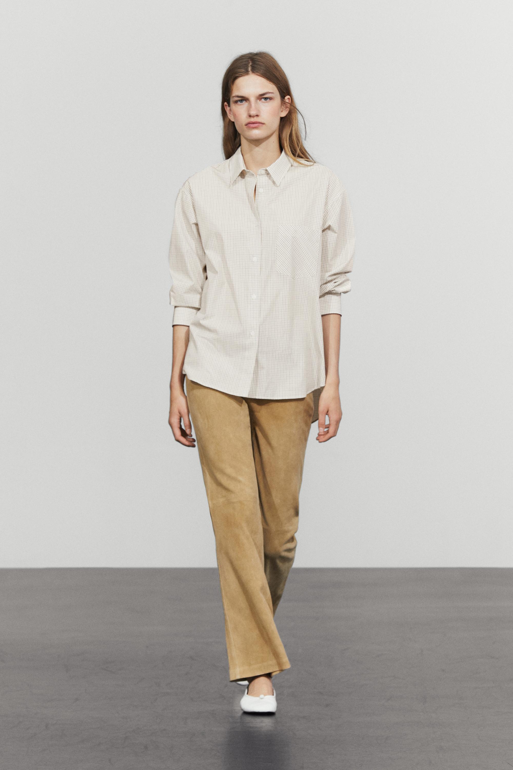 100% Cotton Check Shirt White