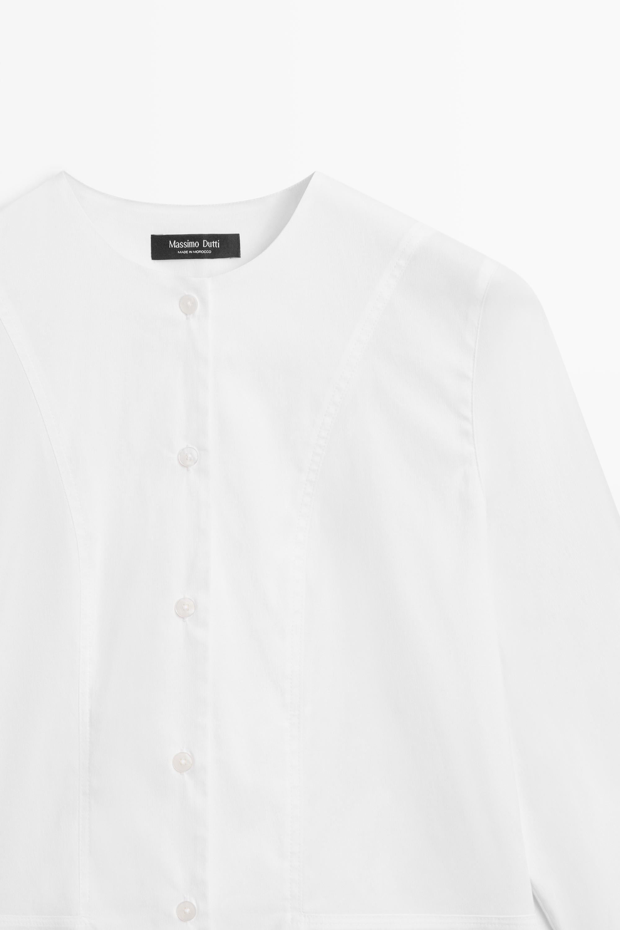 Poplin shirt with collar detail White