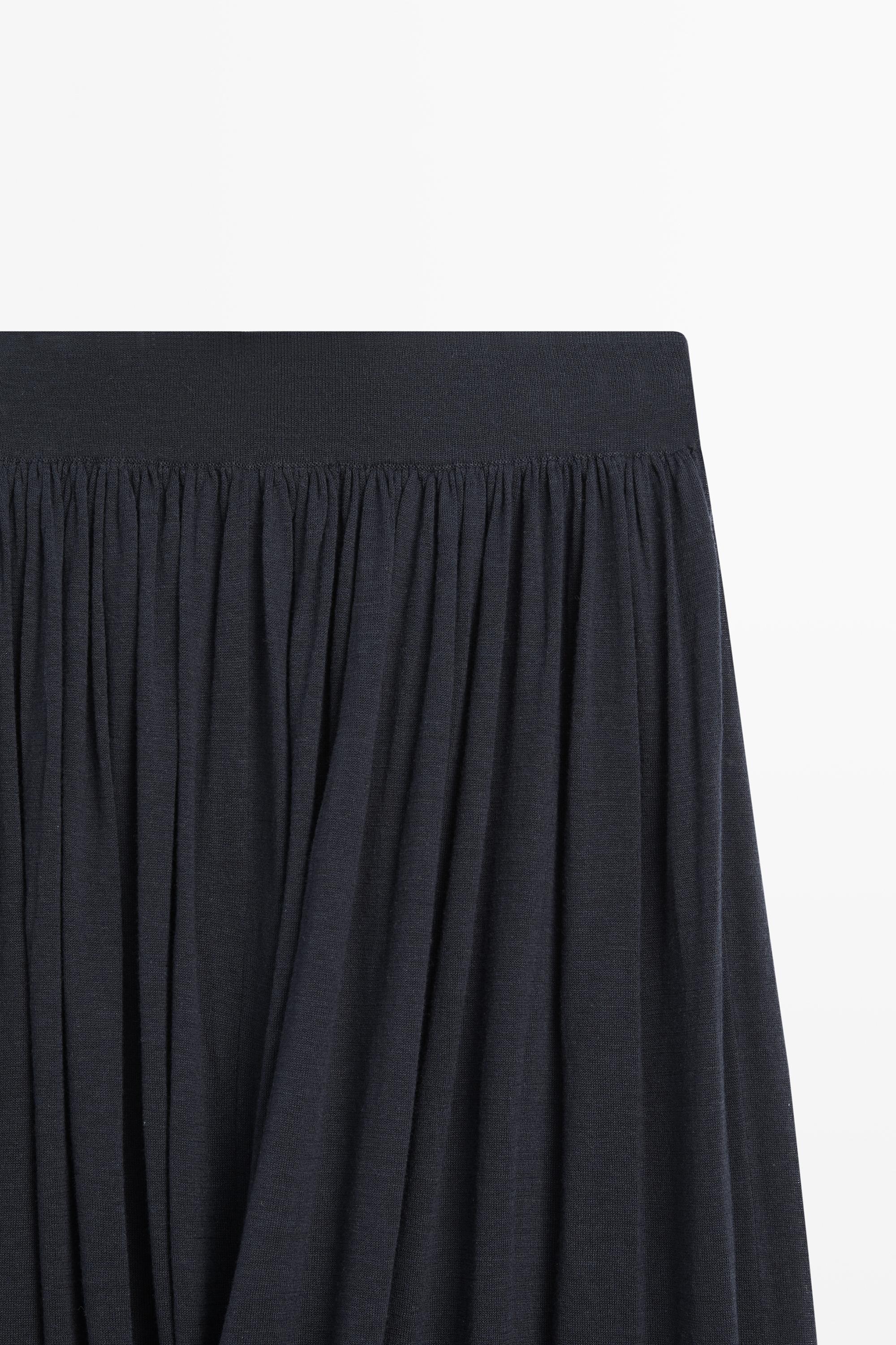 Draped balloon midi skirt Navy Blue