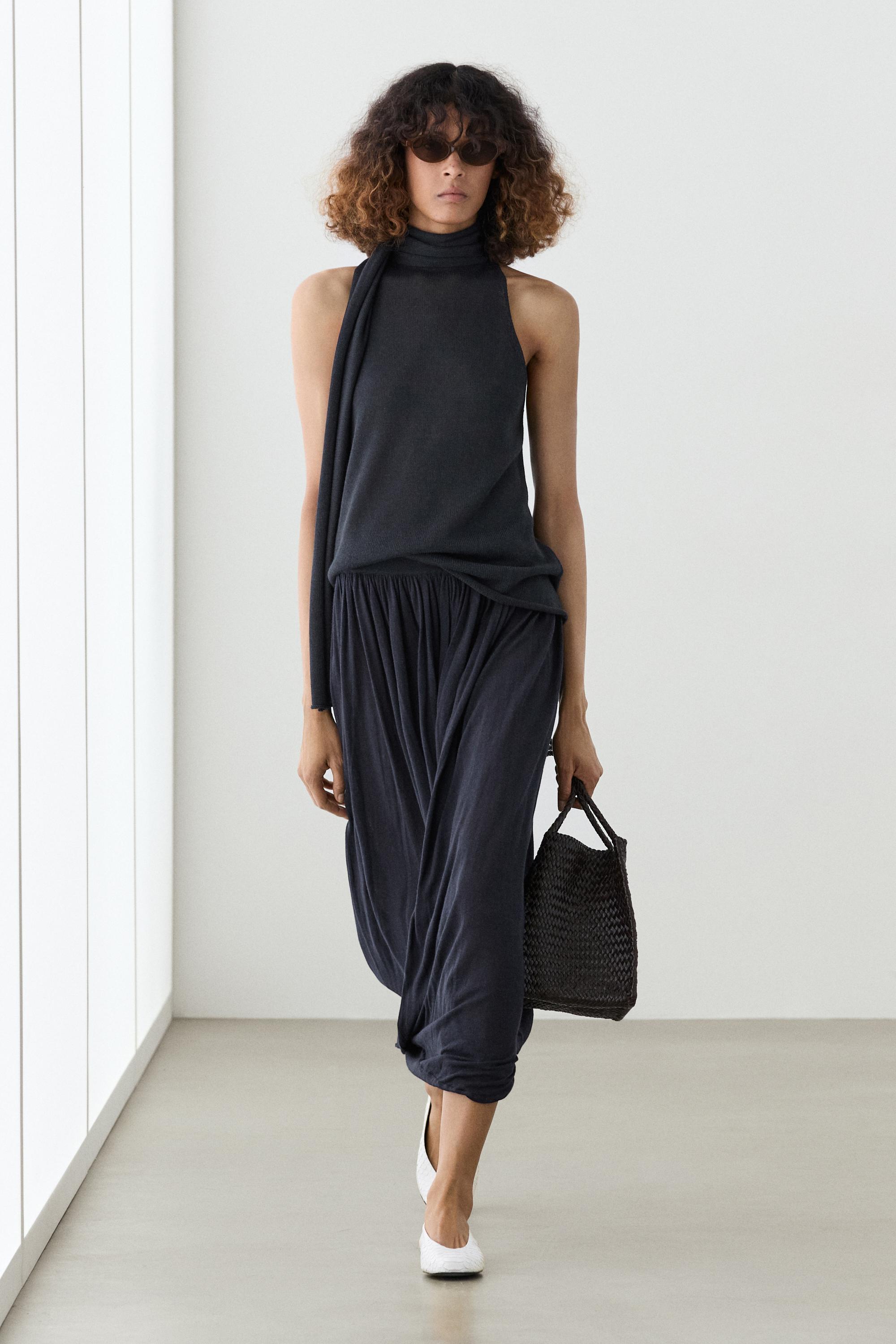 Draped balloon midi skirt Navy Blue