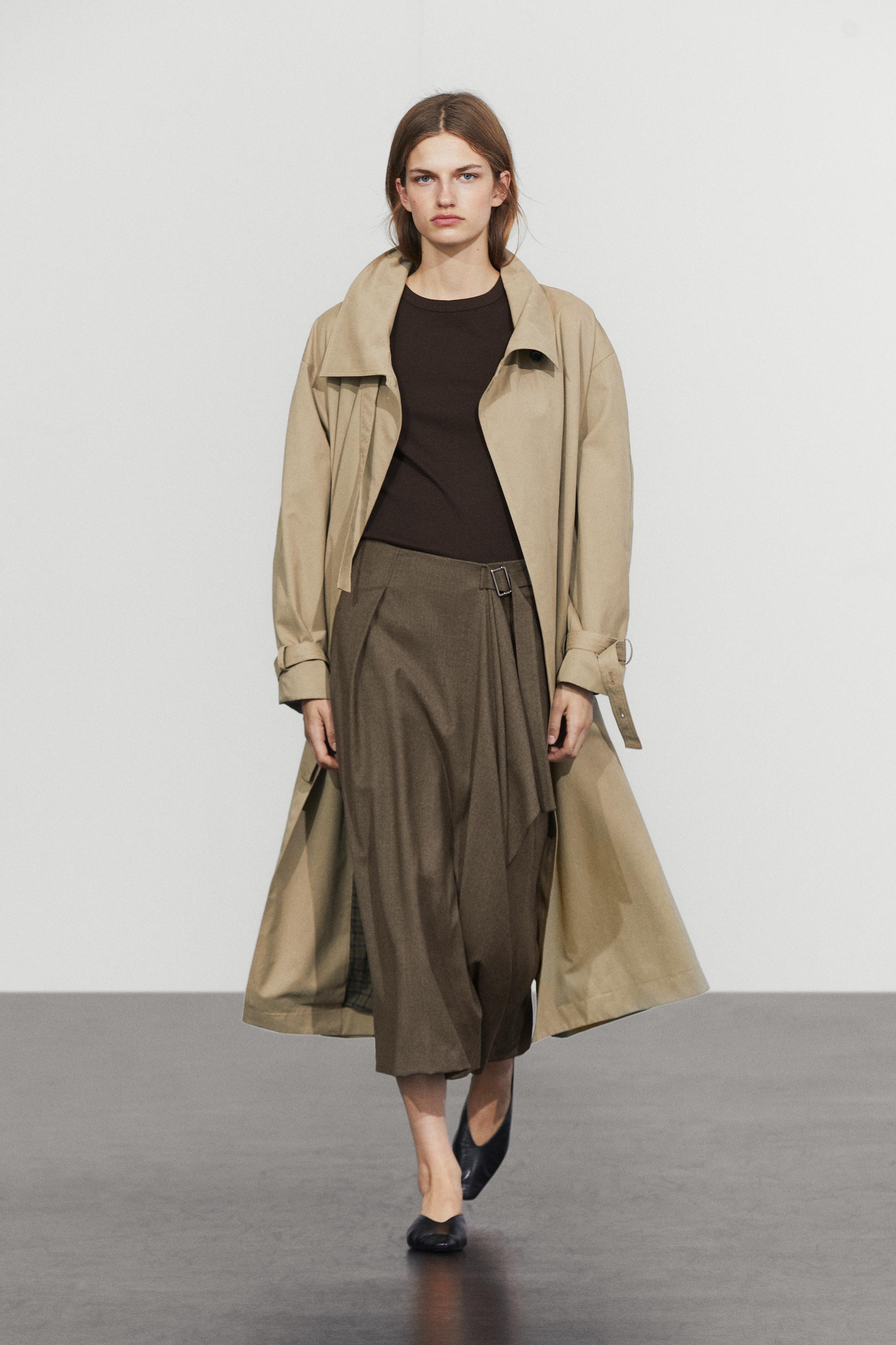 Buckle detail midi skirt Mole Brown