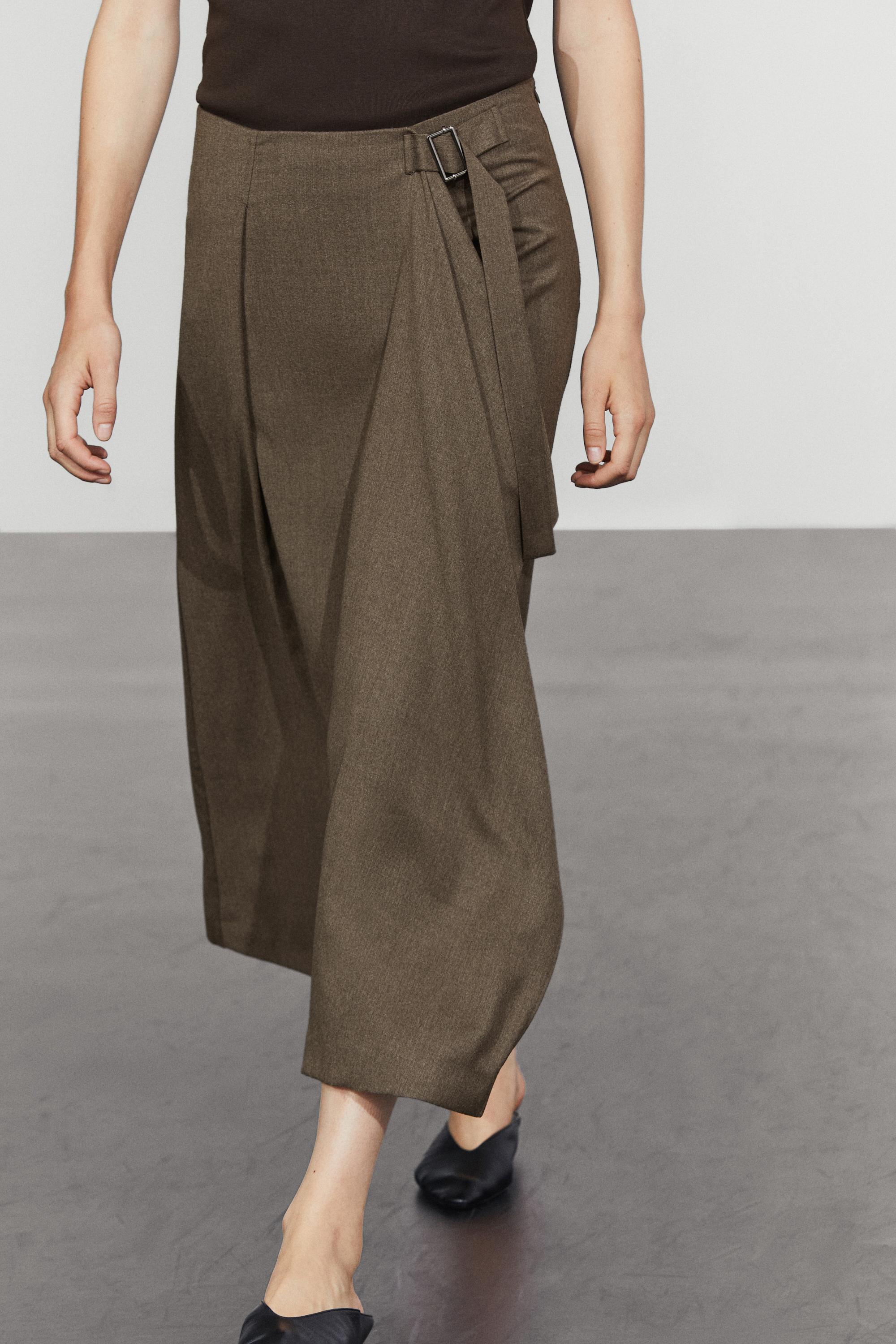 Buckle detail midi skirt Mole Brown