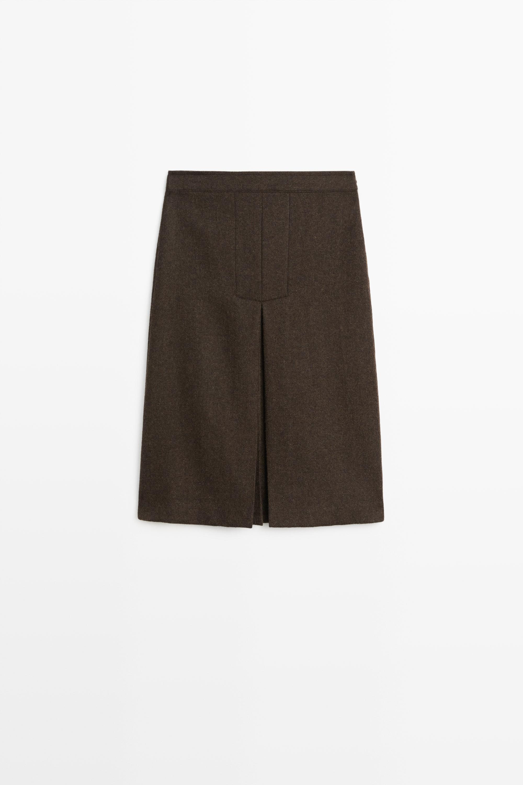 Midi skirt with split detail Brown