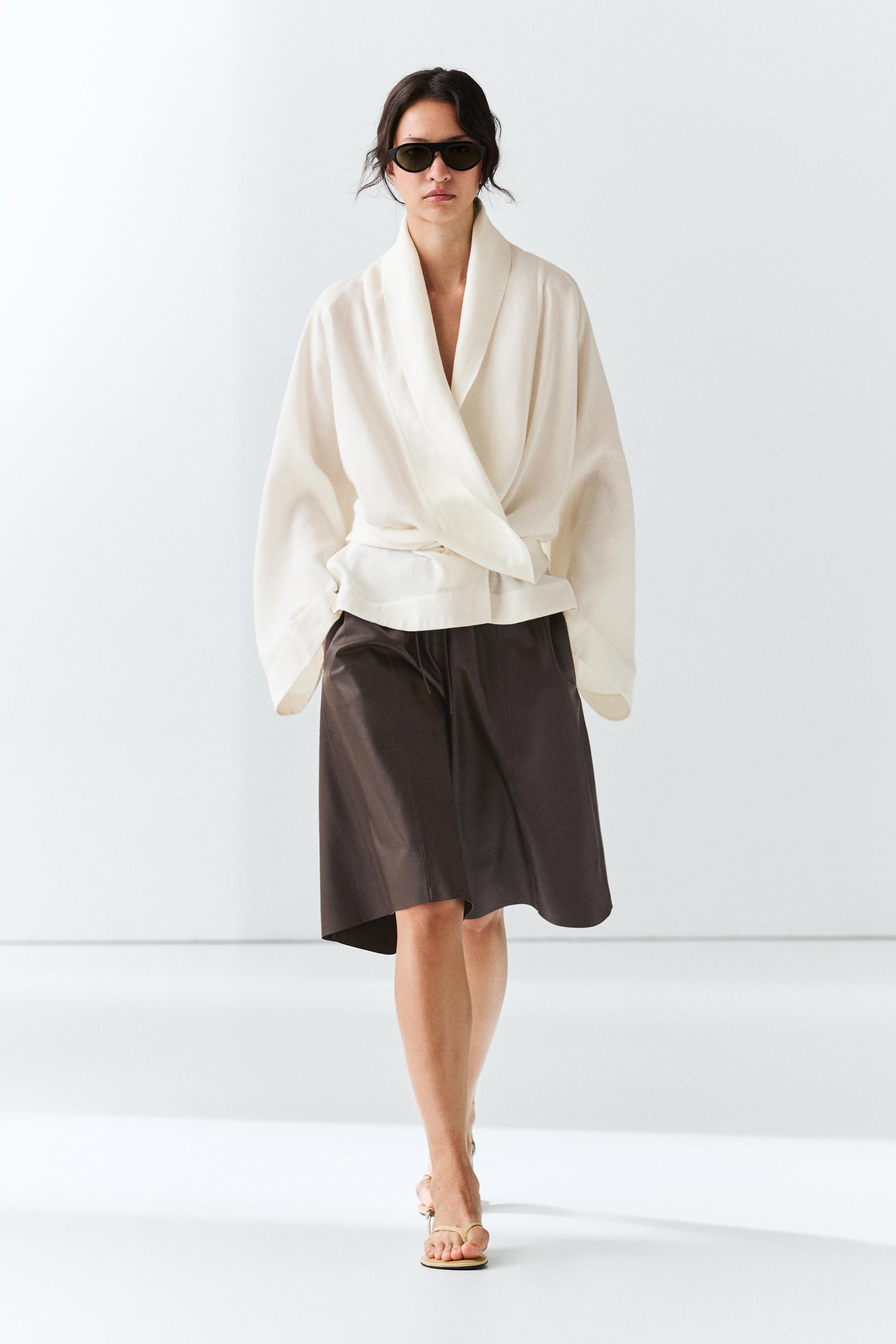 Long nappa leather Bermuda shorts Sky Blue