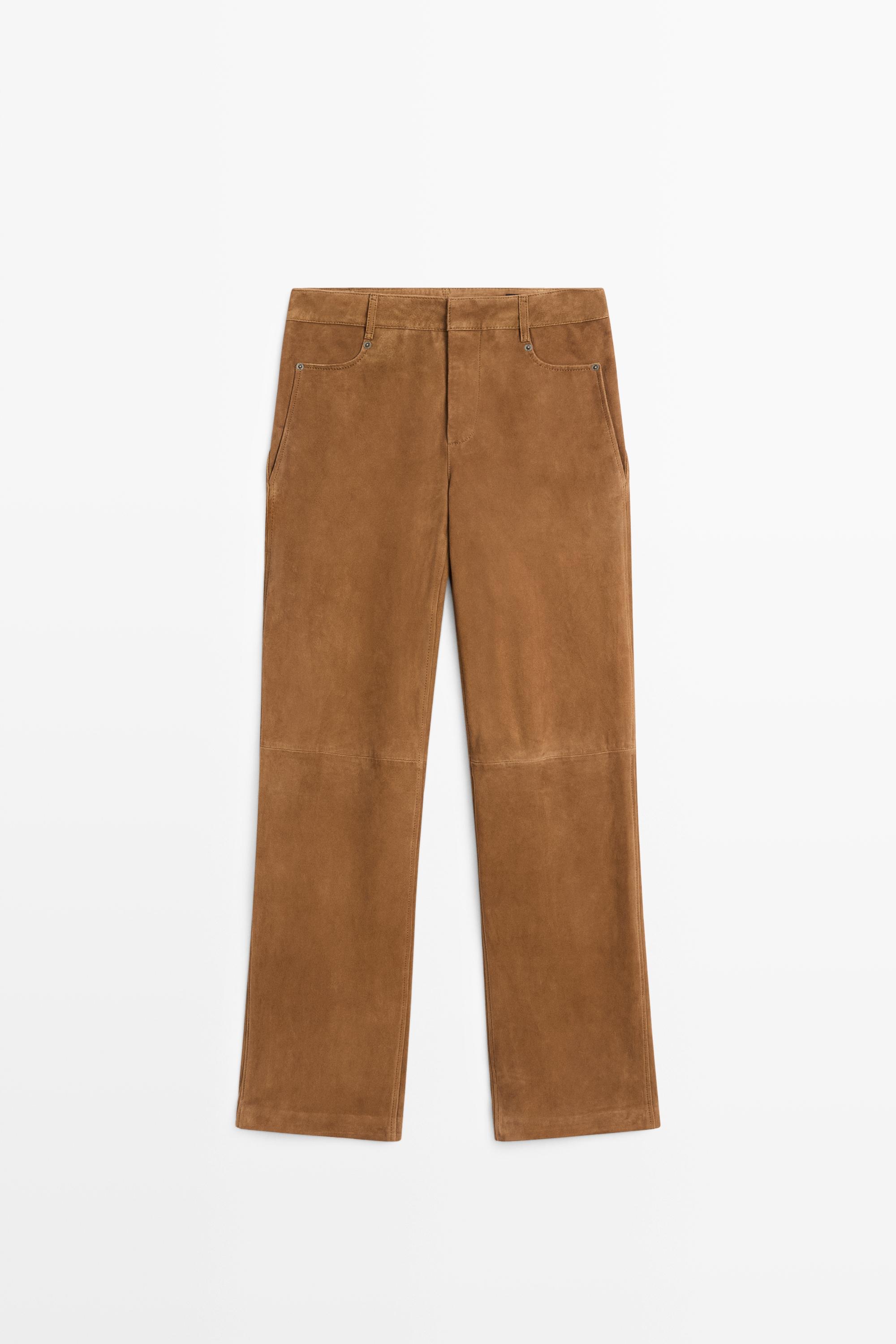 Suede leather pants Washed