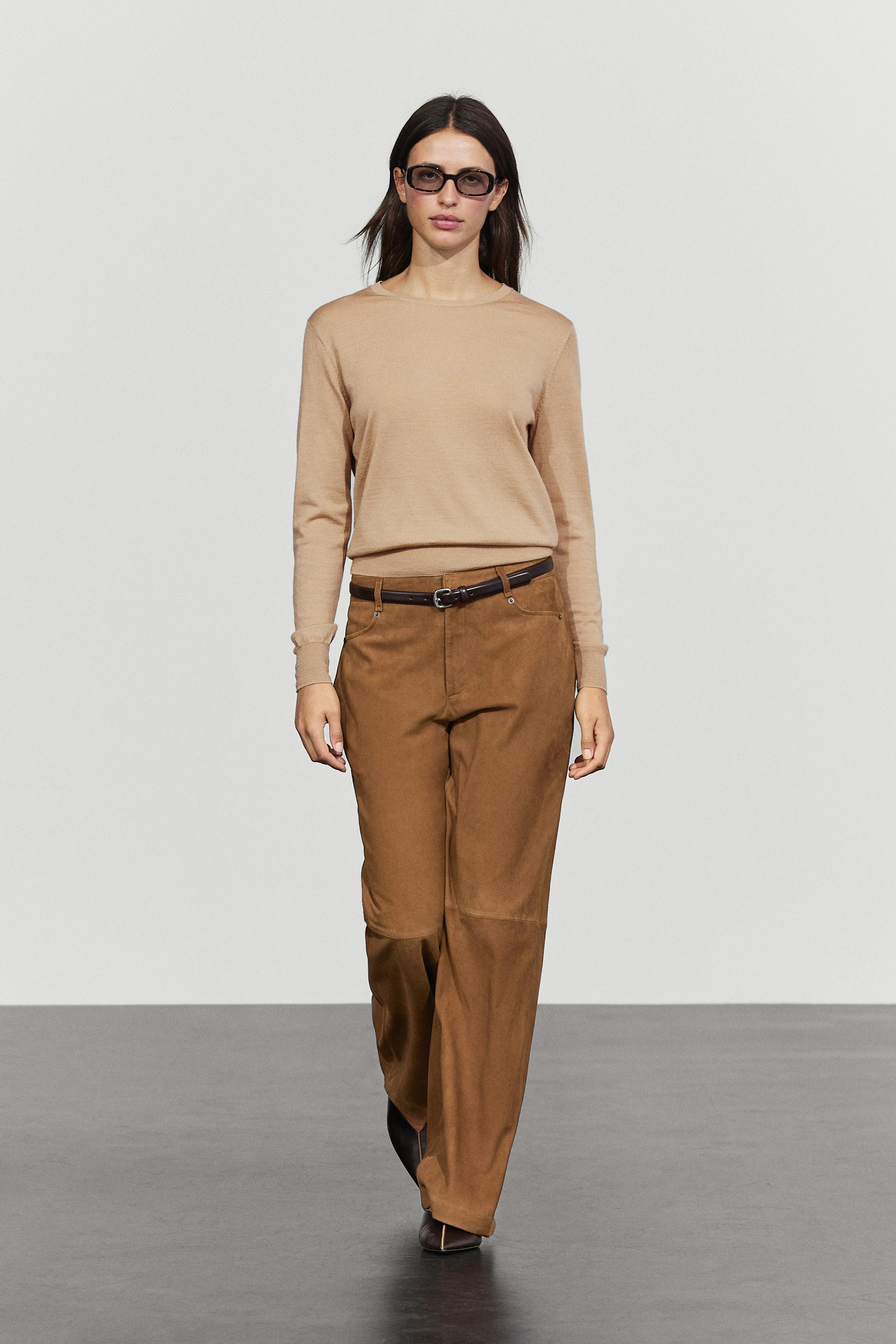 Suede leather pants Washed