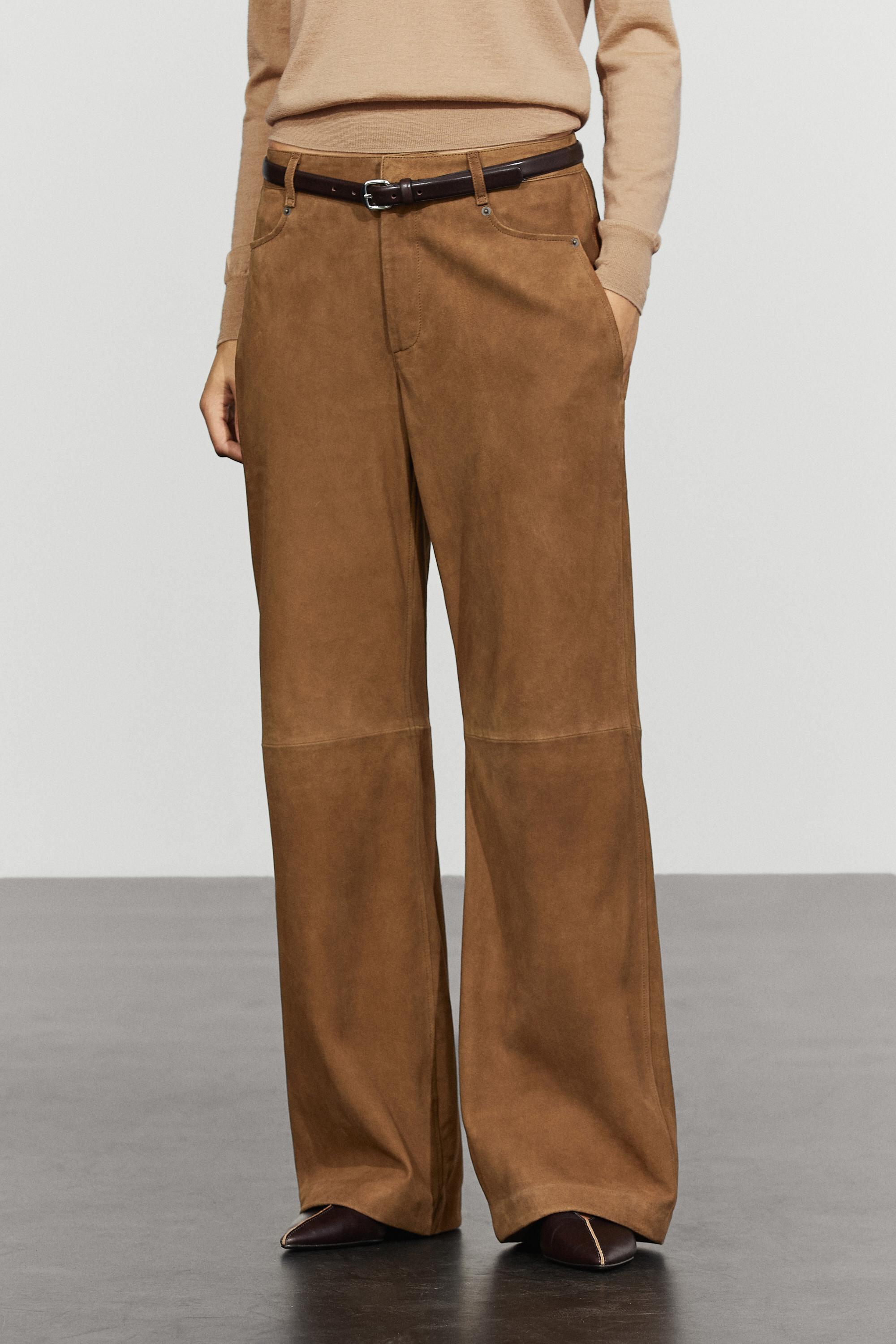 Suede leather pants Washed