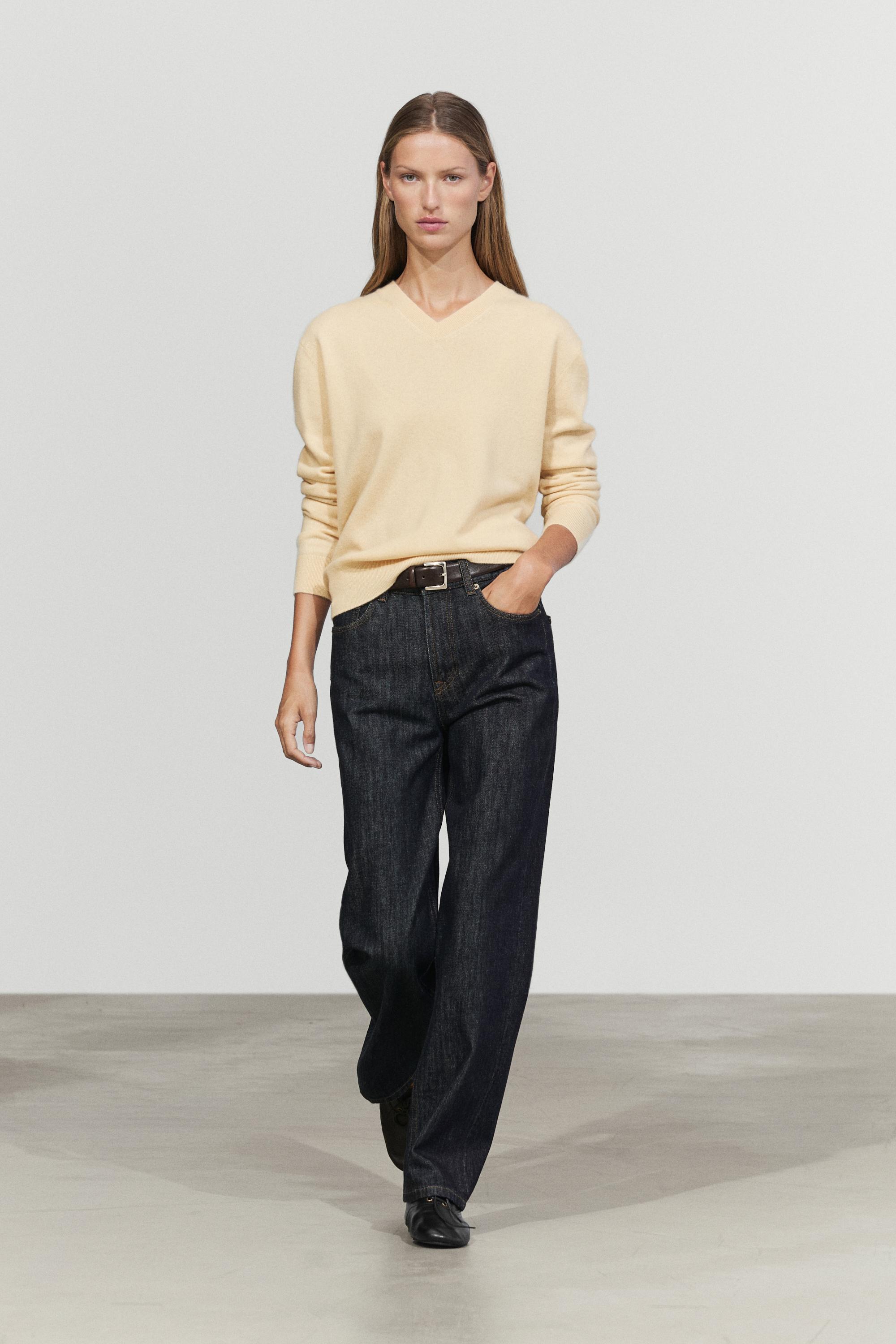 100% cashmere knit sweater Vanilla